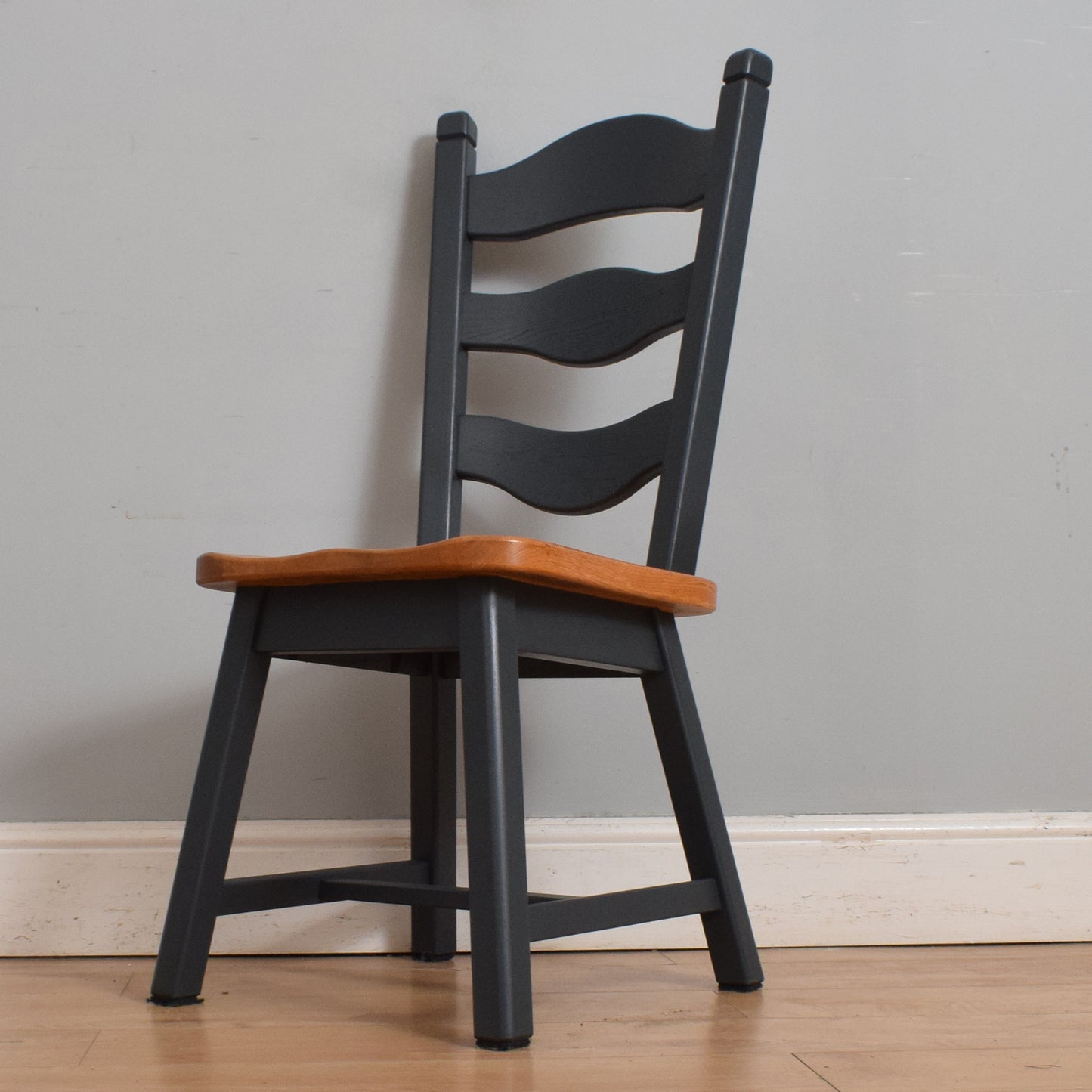 Painted Oak Table and Four Chairs