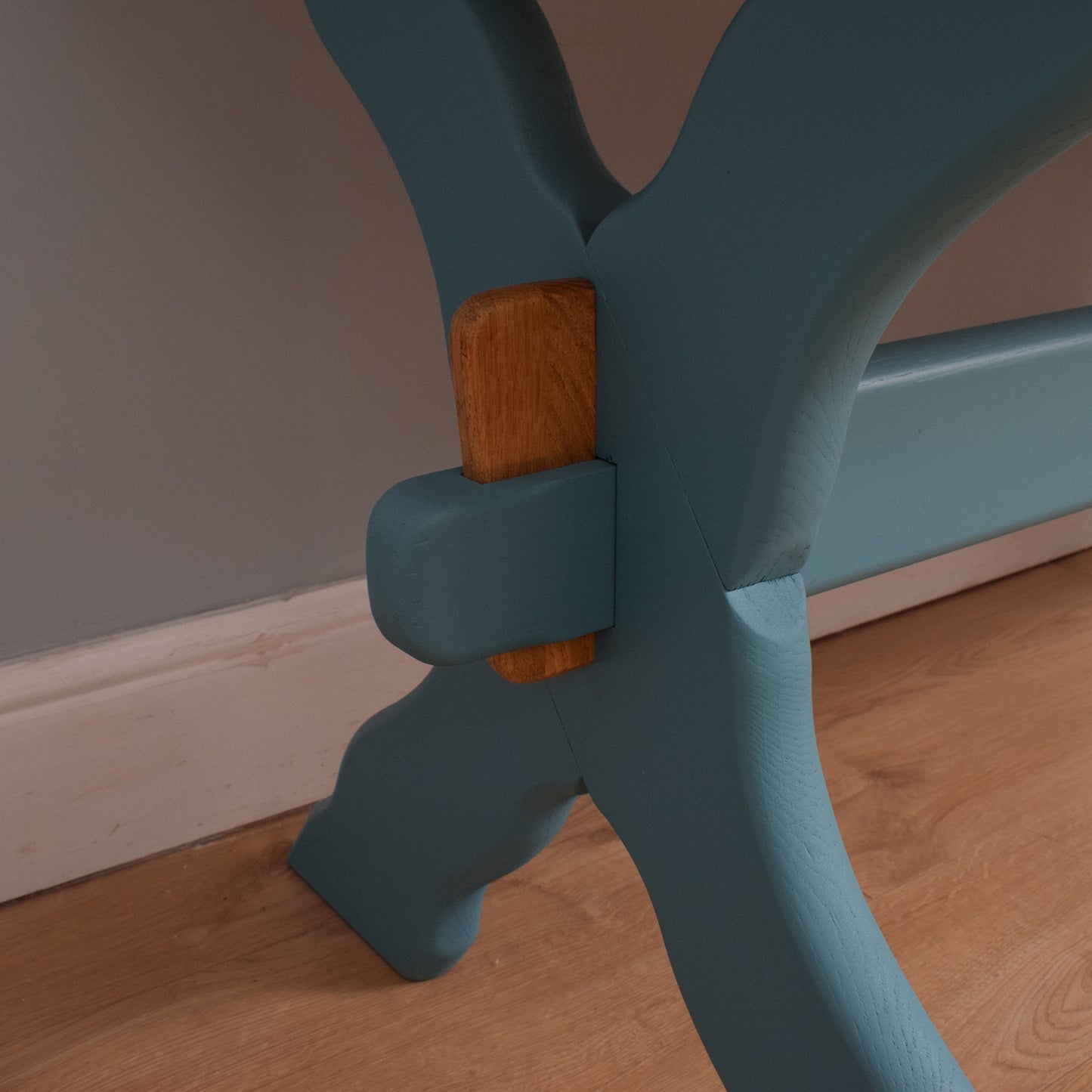 Painted Oak Table and Four Chairs