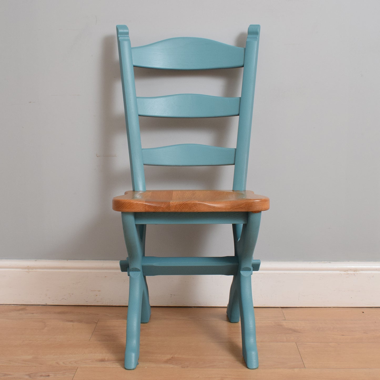 Painted Oak Table and Four Chairs