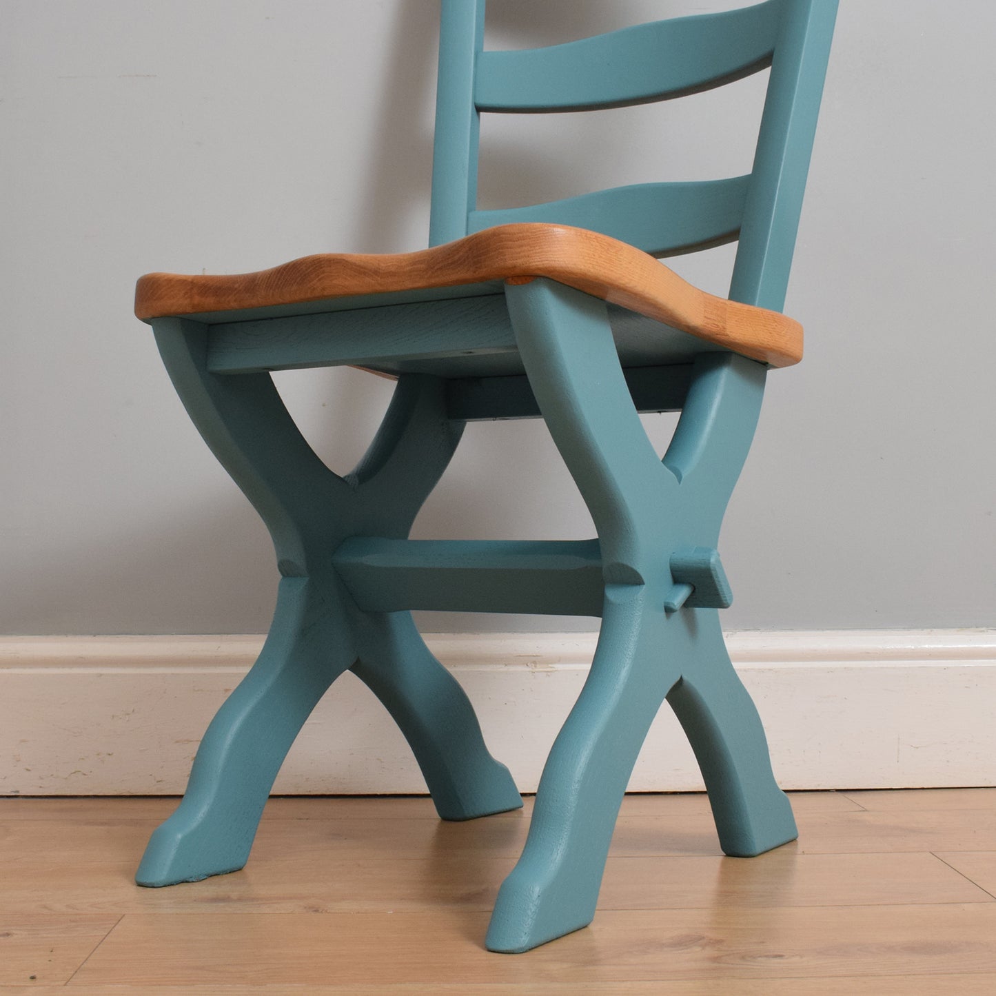 Painted Oak Table and Four Chairs