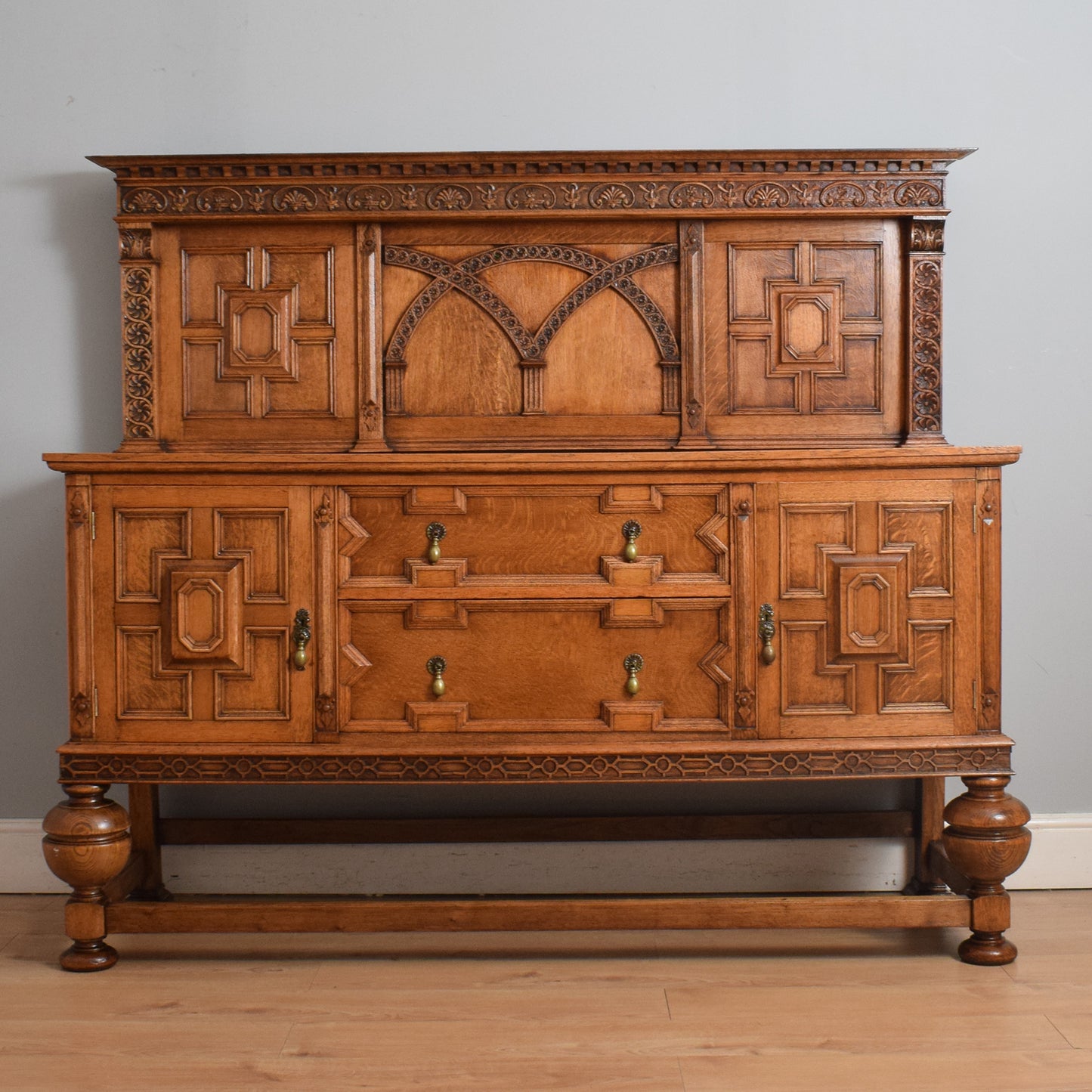Large Carved Oak Sideboard