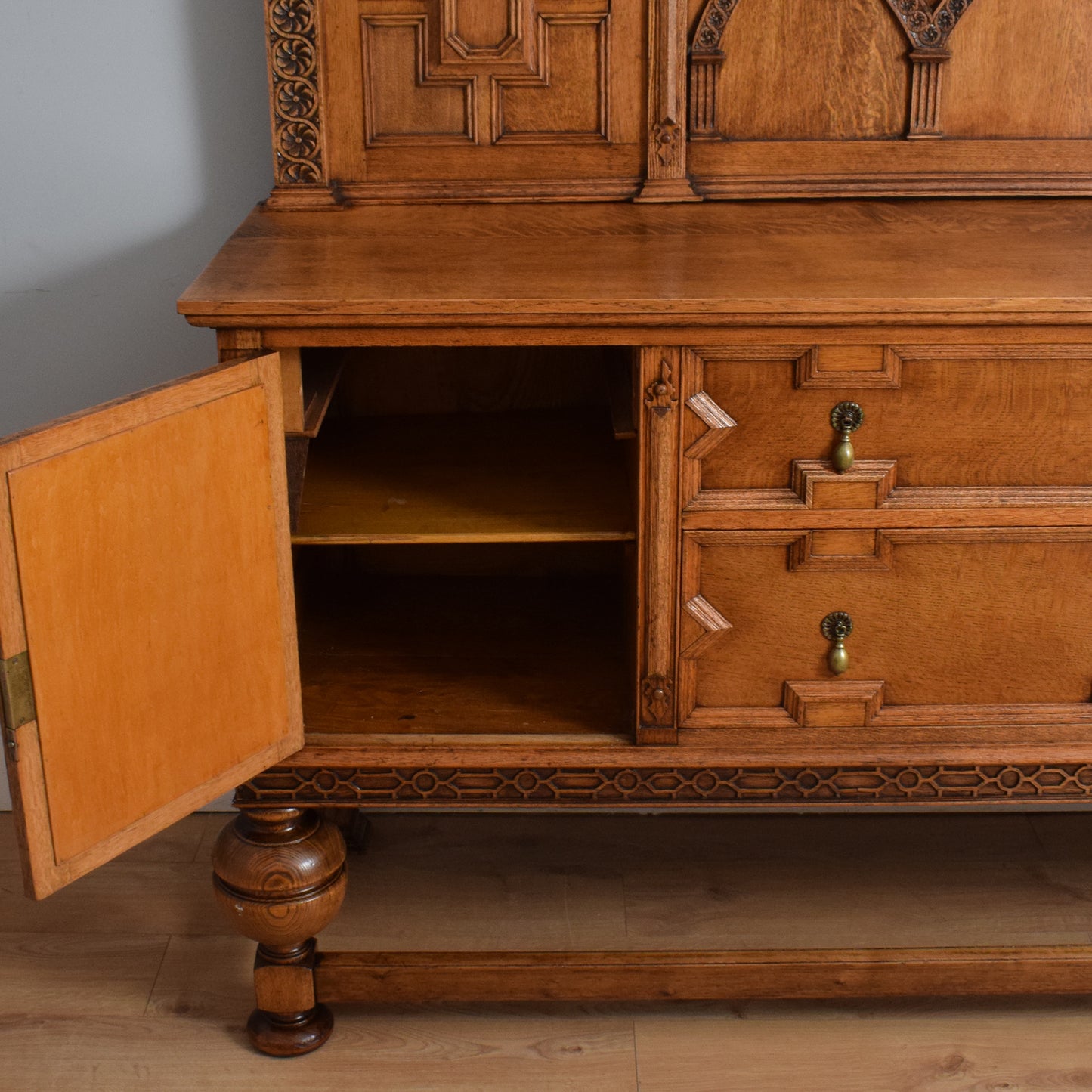 Large Carved Oak Sideboard