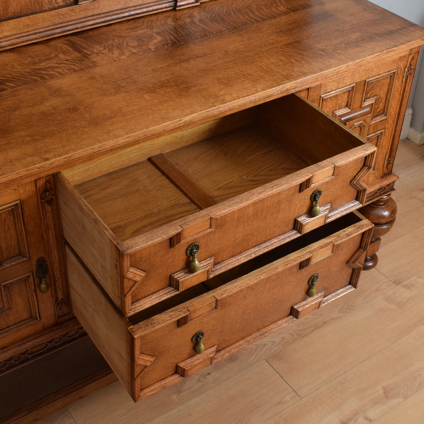 Large Carved Oak Sideboard