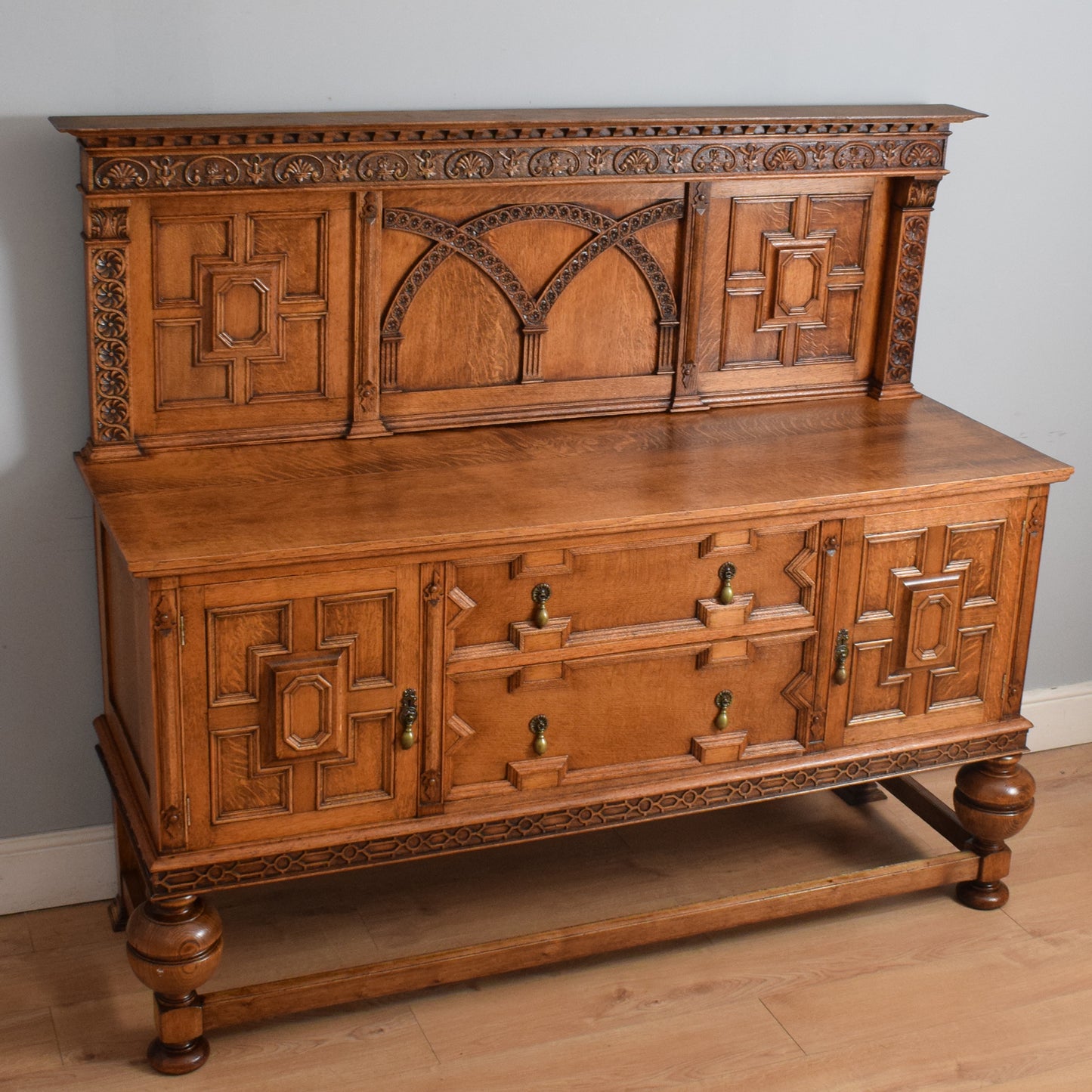 Large Carved Oak Sideboard