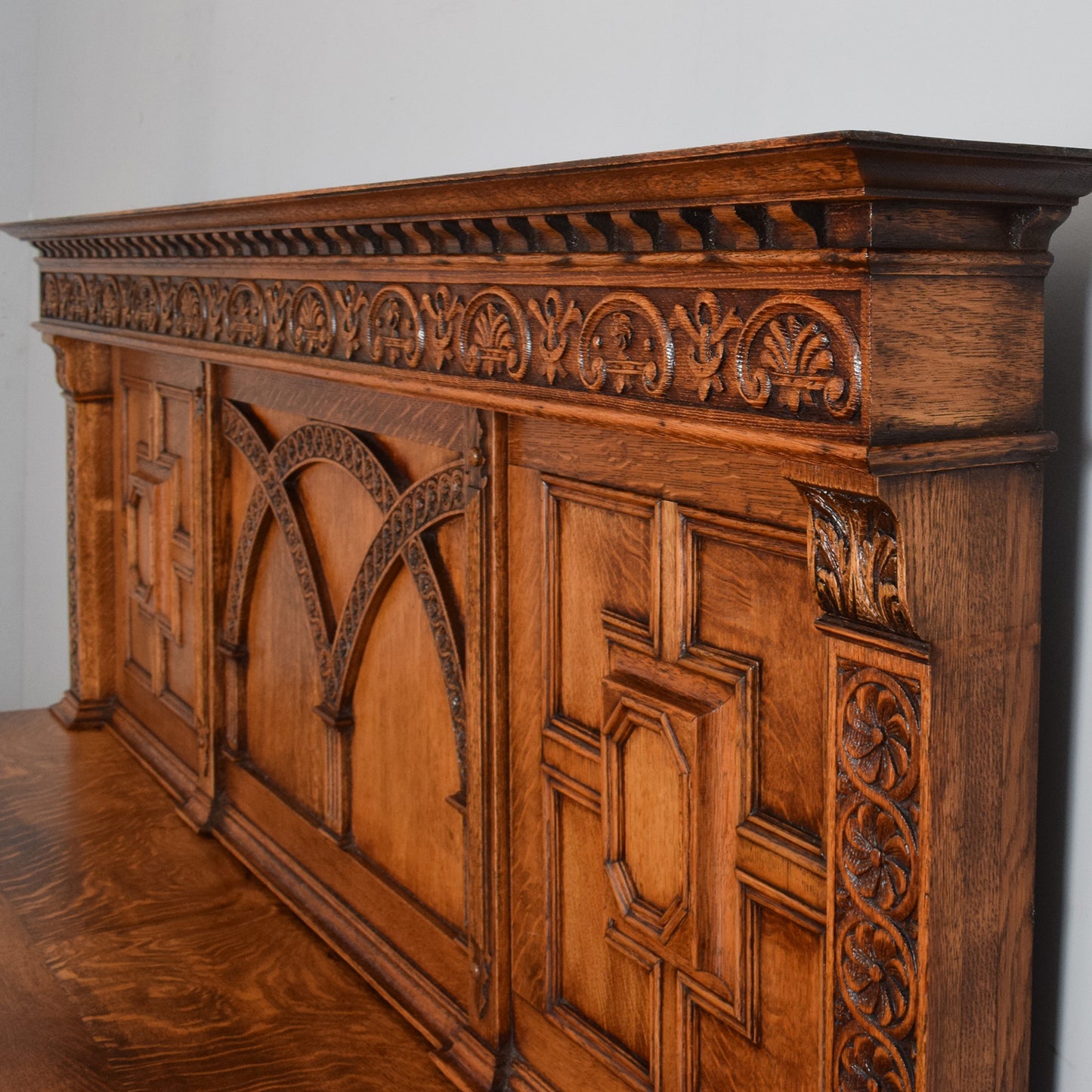 Large Carved Oak Sideboard
