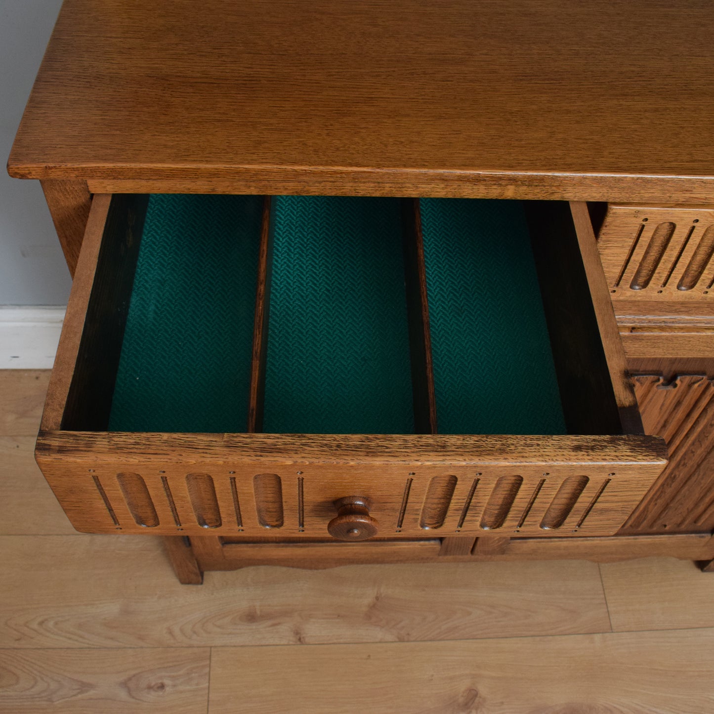 Restored Oak Linenfold Dresser