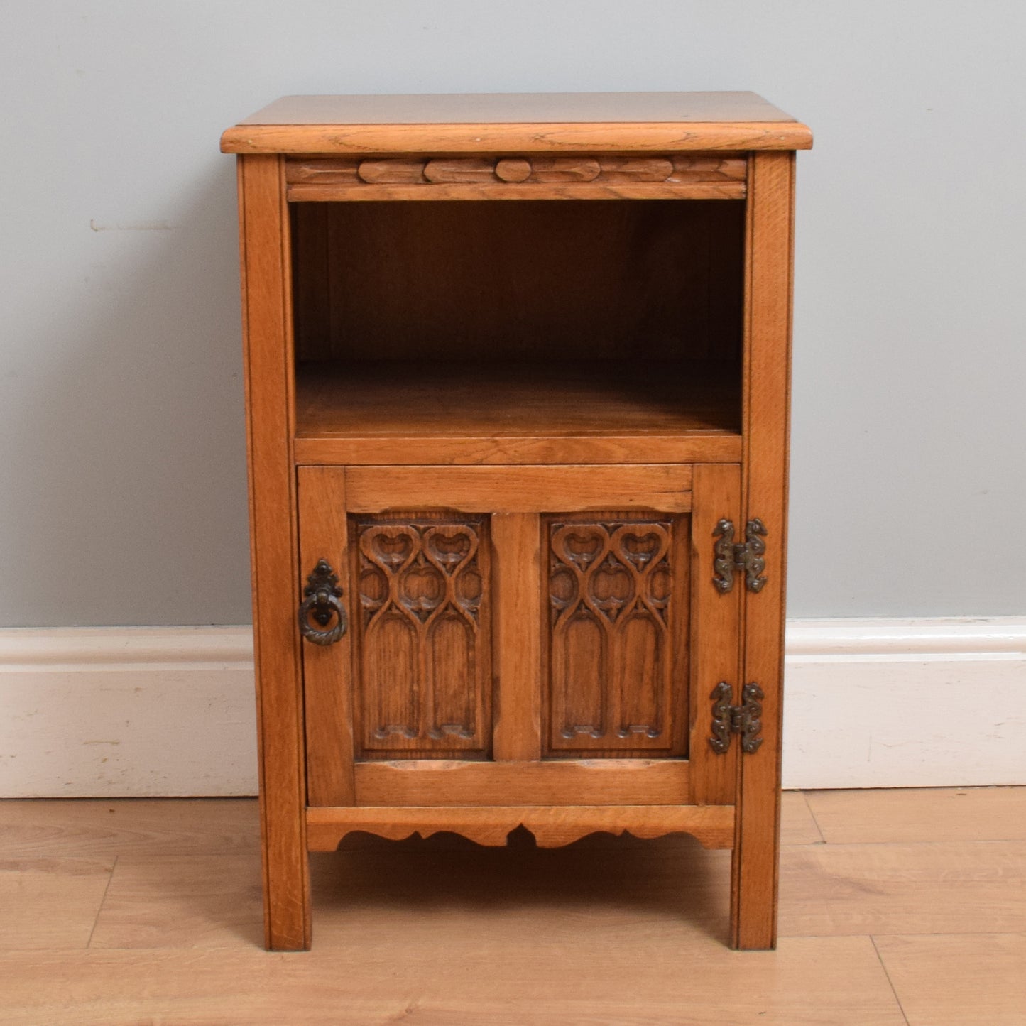 Carved Oak Bedside