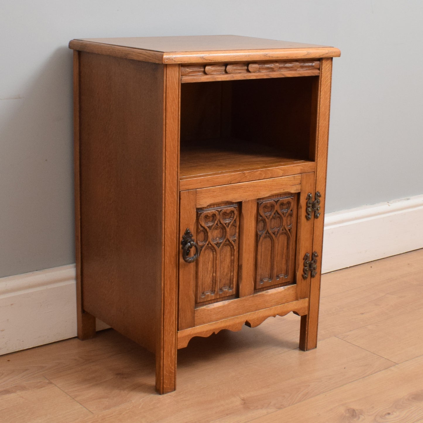 Carved Oak Bedside