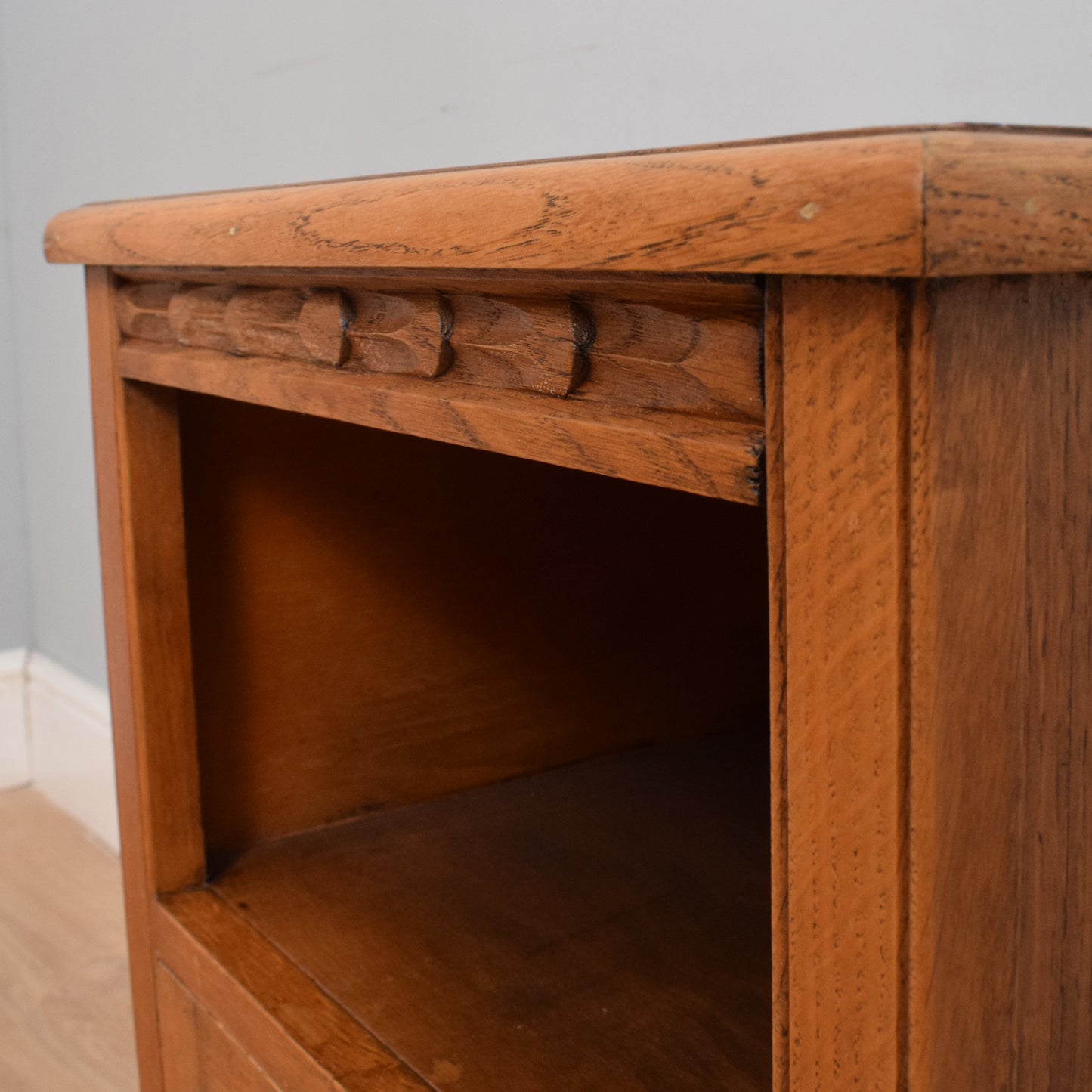 Carved Oak Bedside