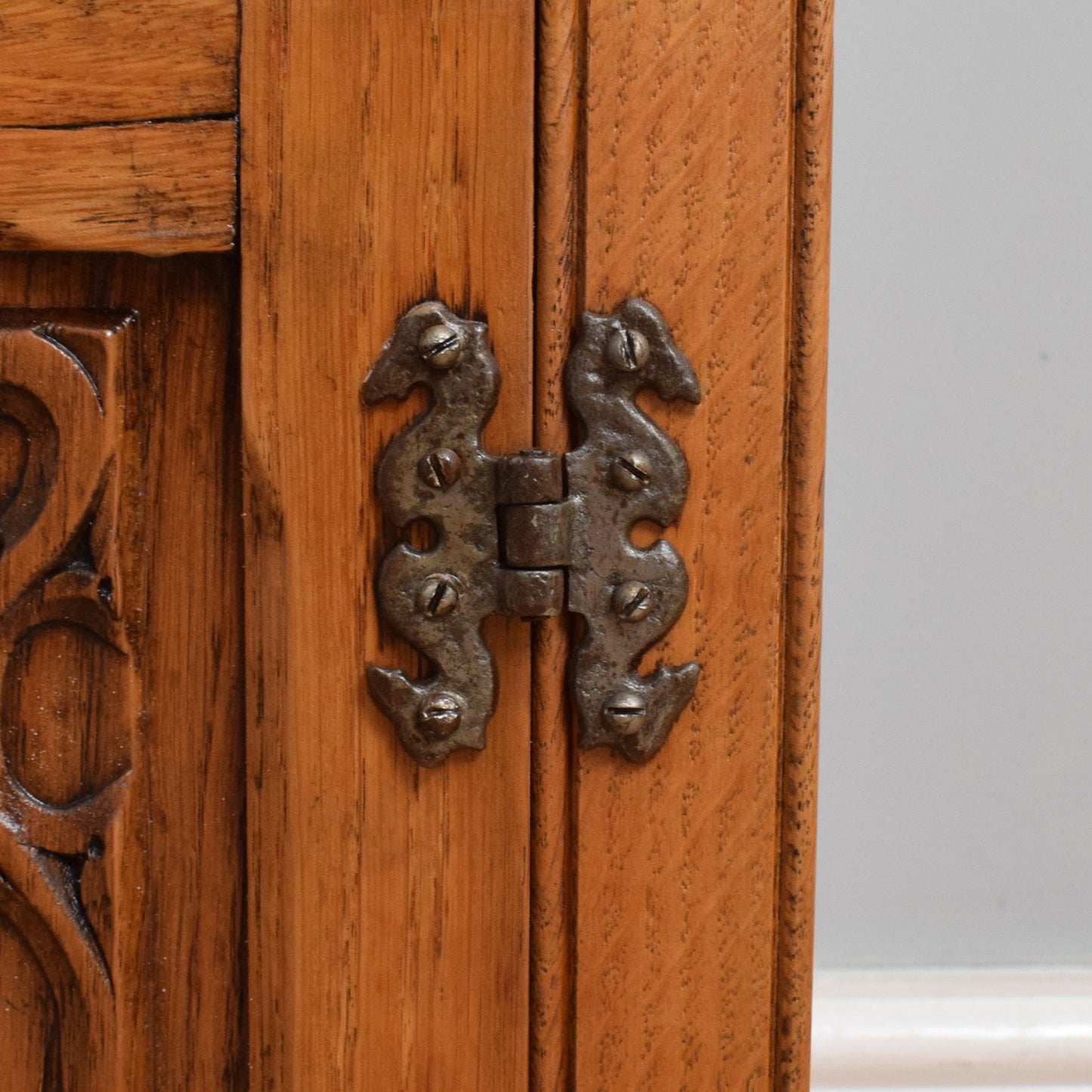Carved Oak Bedside