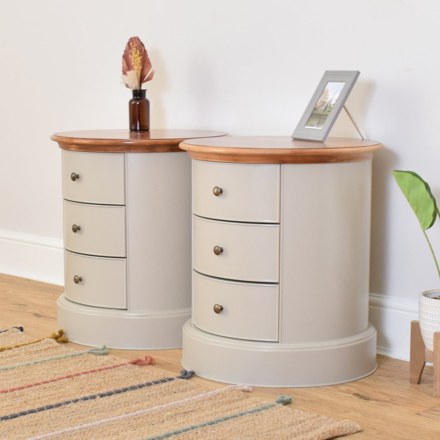 Pair Of Painted Bedsides