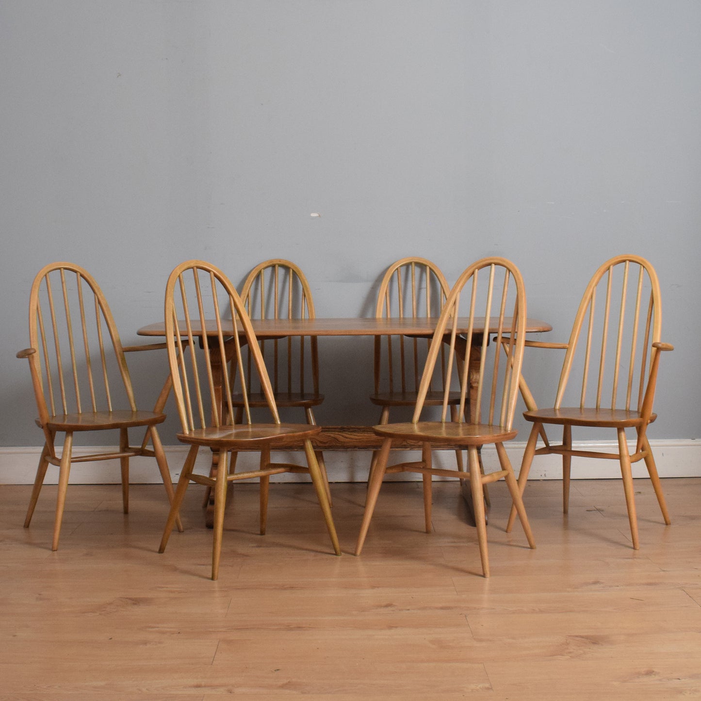 Ercol Table and Six 'Windsor' Chairs