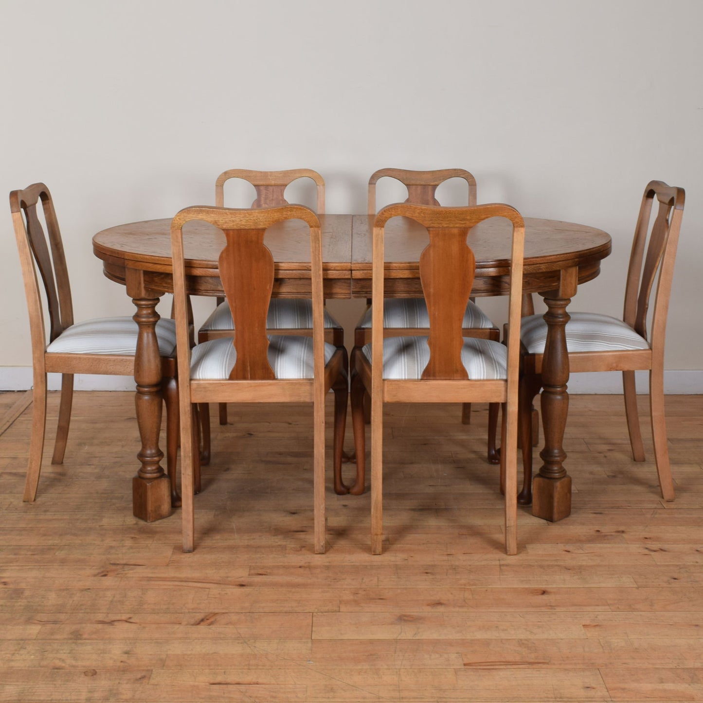Restored Oak Table and Six Chairs
