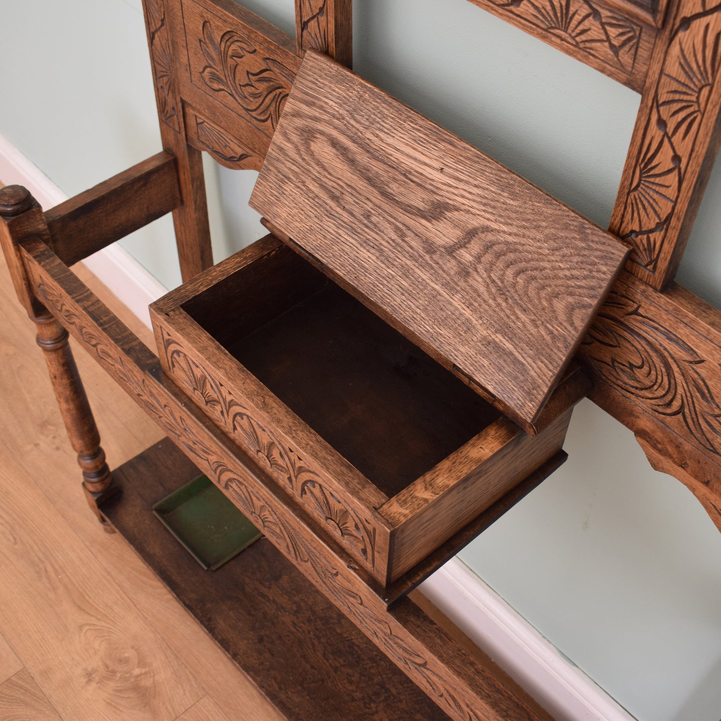 Carved Oak Hall Stand