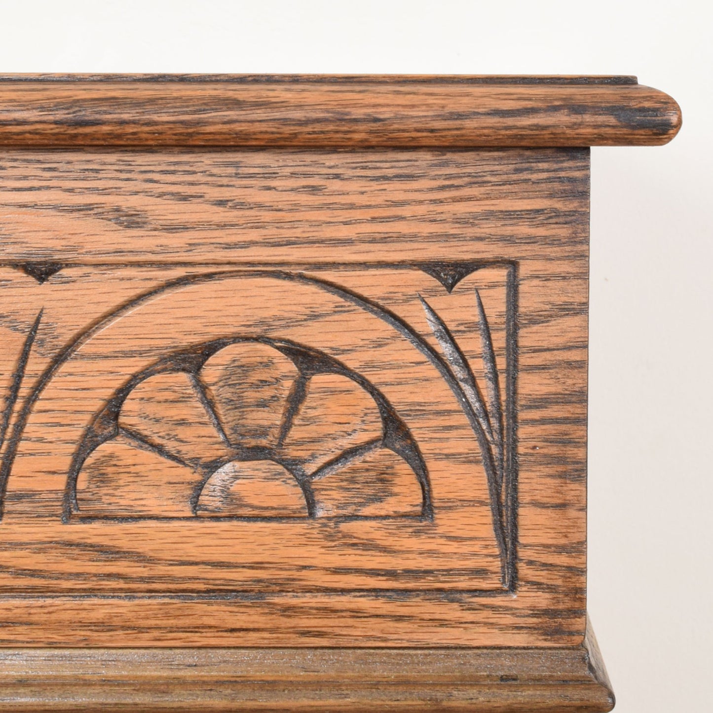 Carved Oak Hi-Fi Cabinet