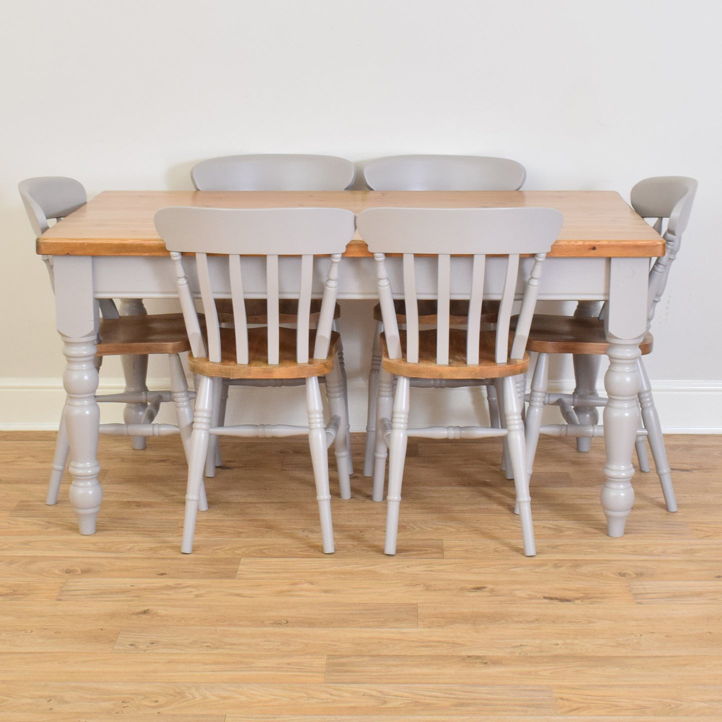 Painted Pine Table & Six Chairs