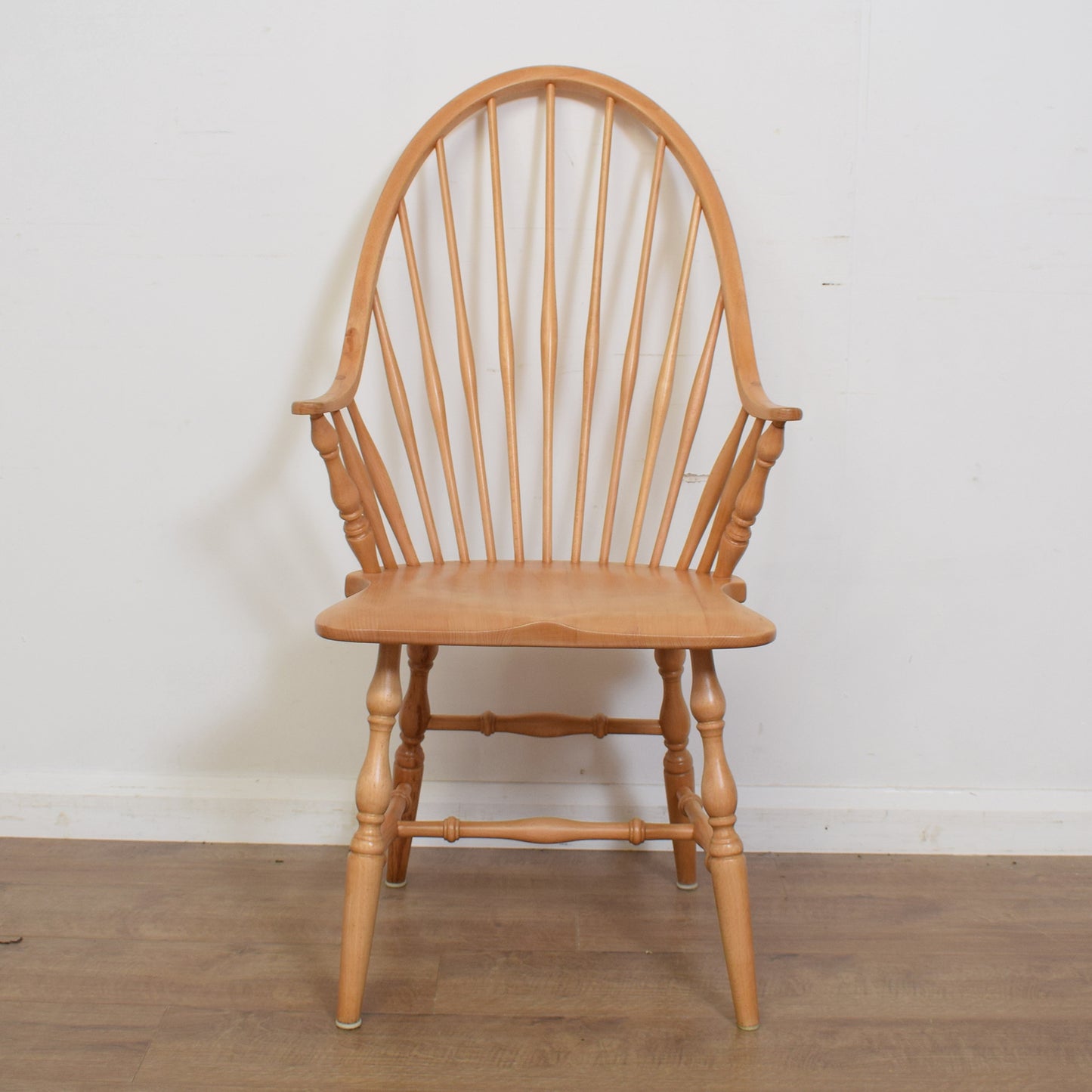 Windsor Style Oak Table And Six Chairs