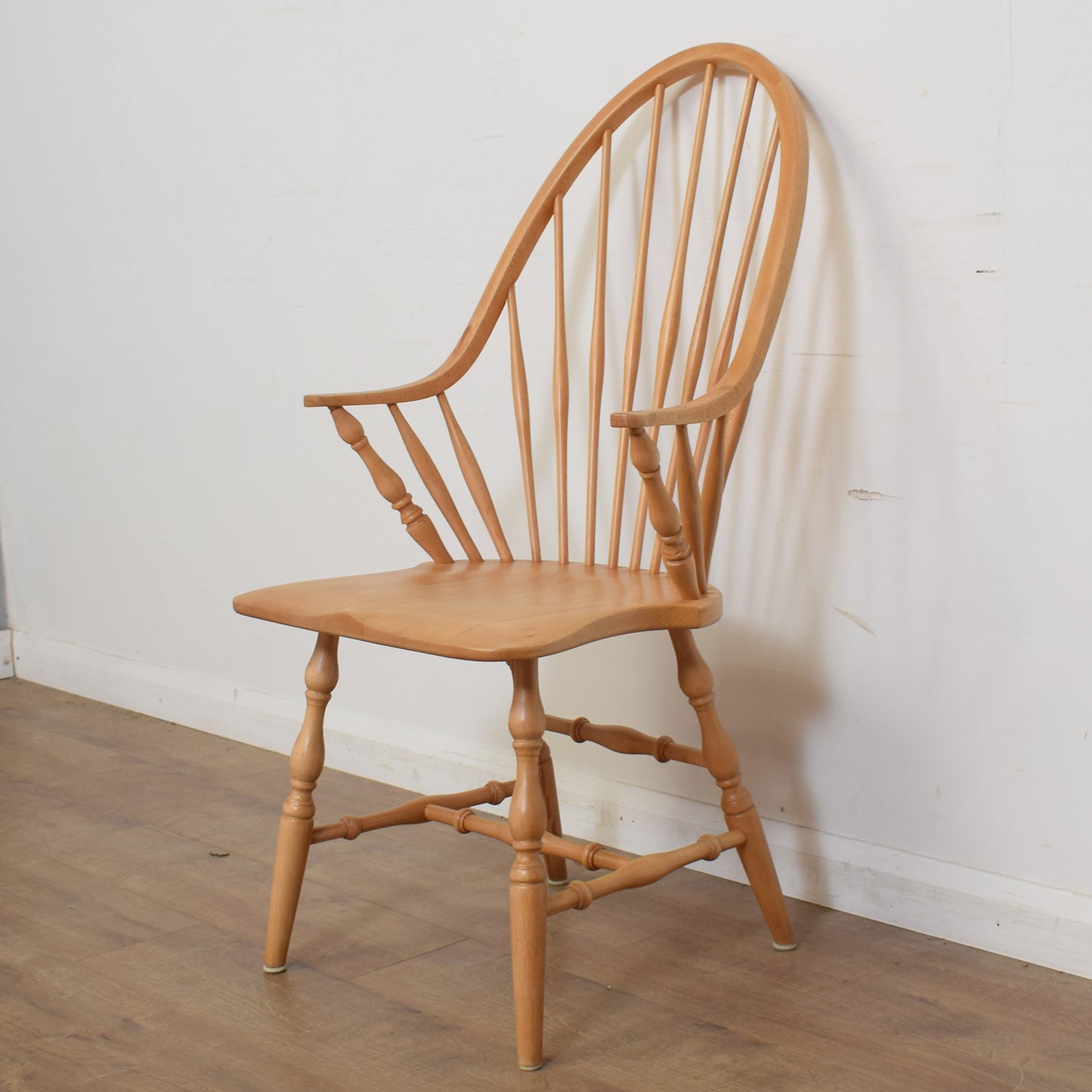 Windsor Style Oak Table And Six Chairs