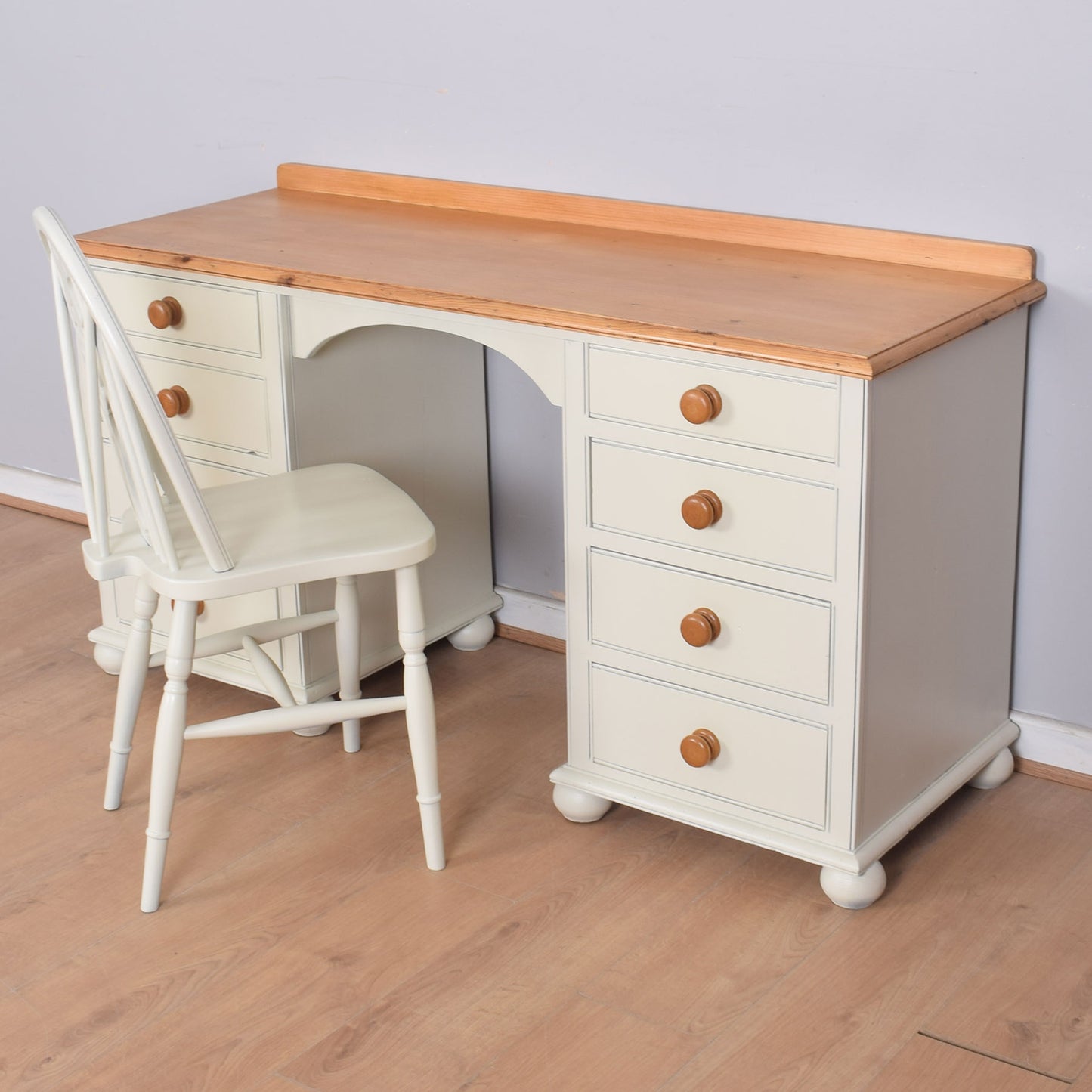 Painted Pine Dressing Table with Chair