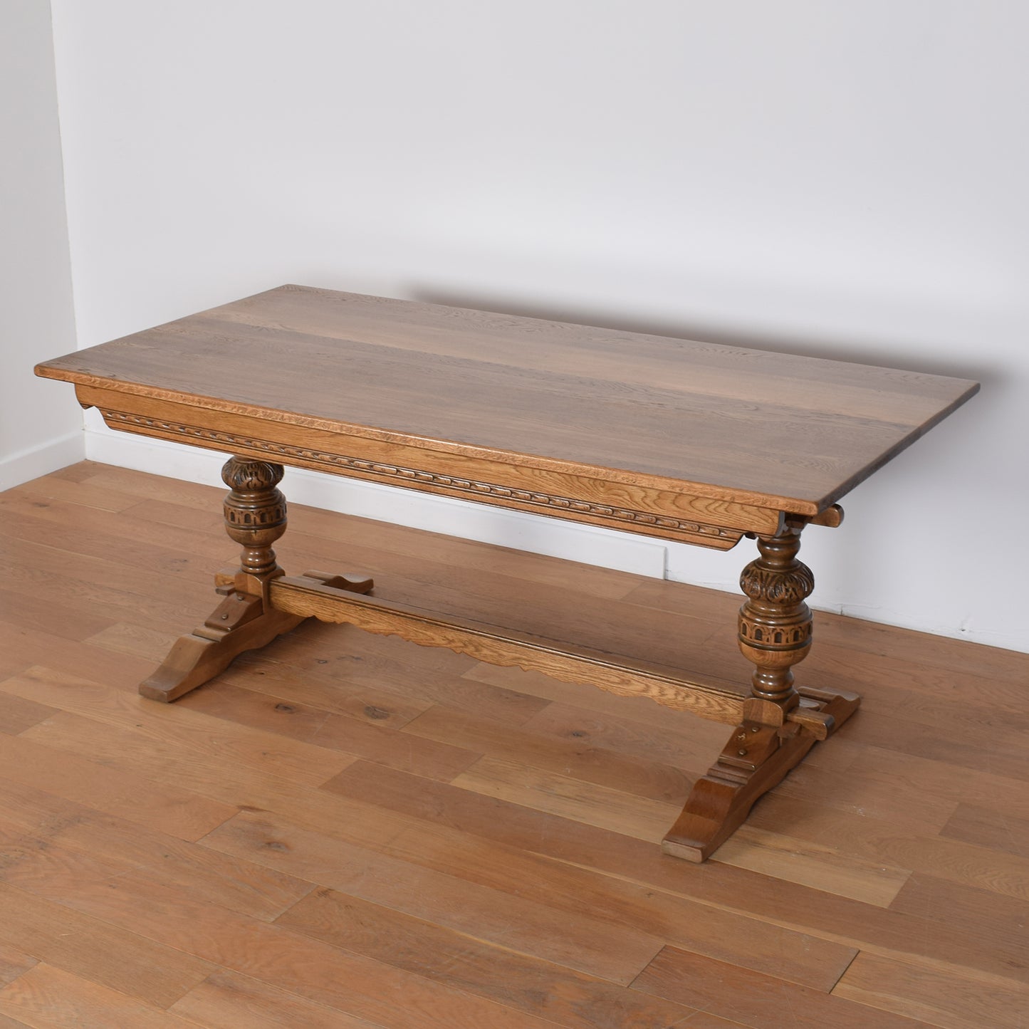Oak Dining Table with Six Chairs