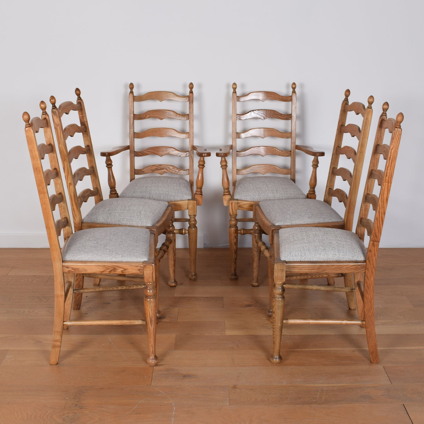 Oak Dining Table with Six Chairs