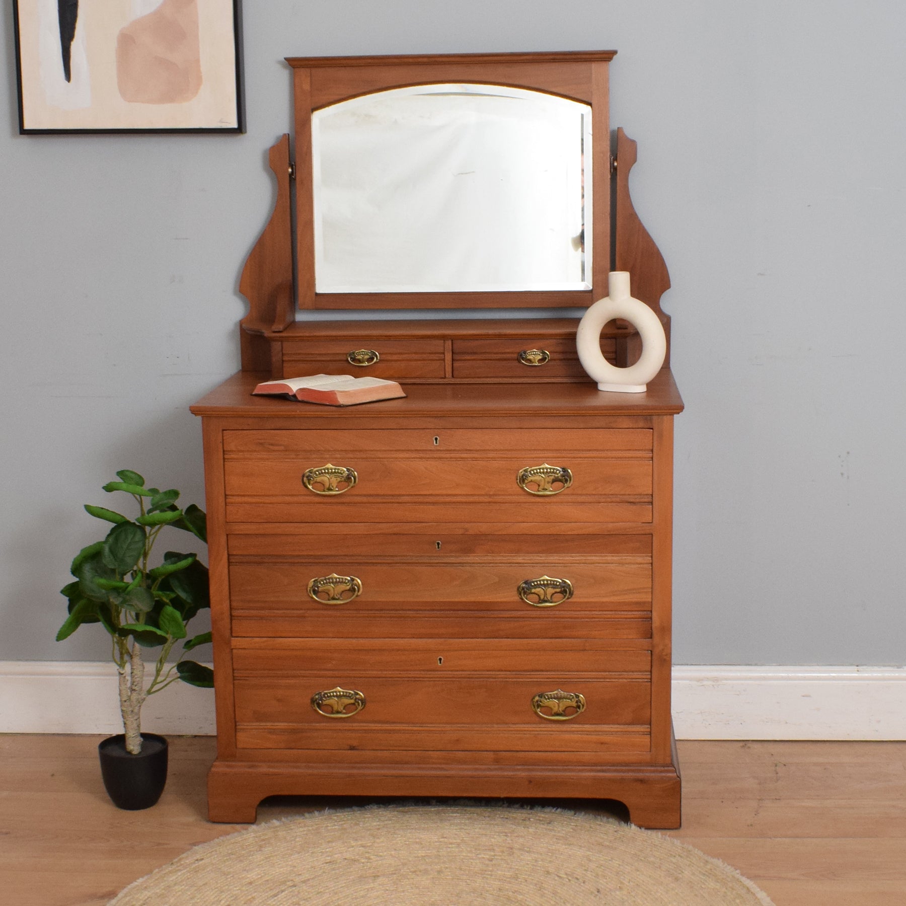 Dressing chest with deals mirror