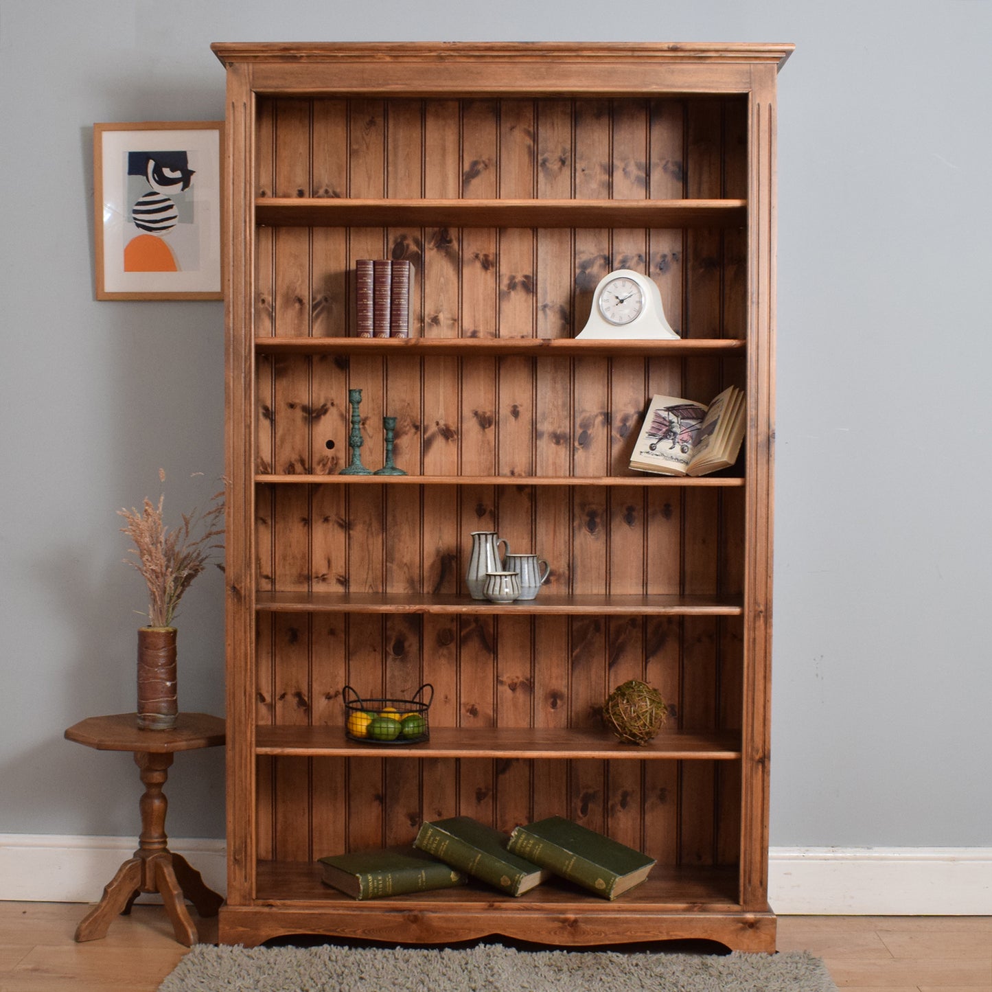 Restored Large Pine Bookcase