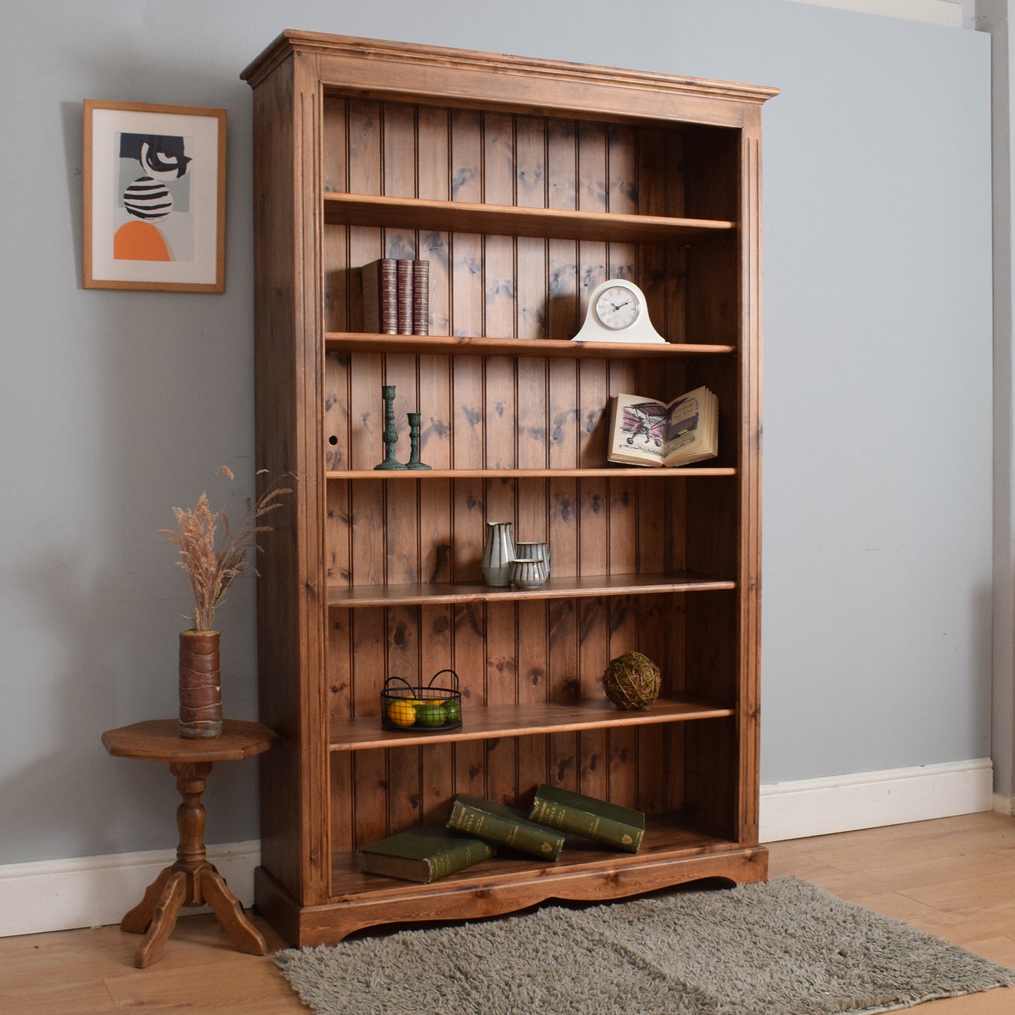 Restored Large Pine Bookcase