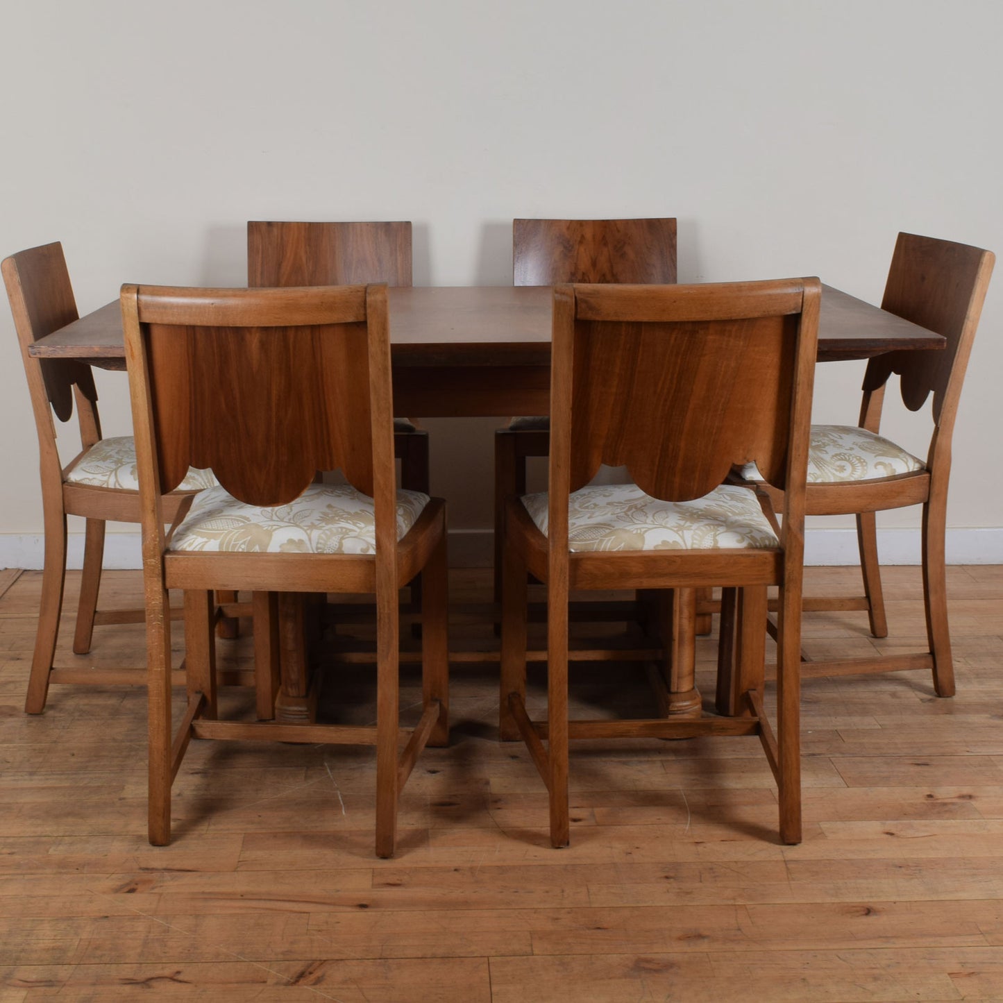 Walnut Draw-Leaf Table and Six