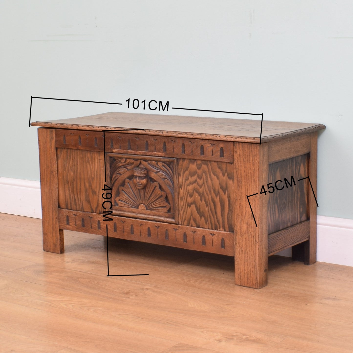 Carved Oak Blanket Box