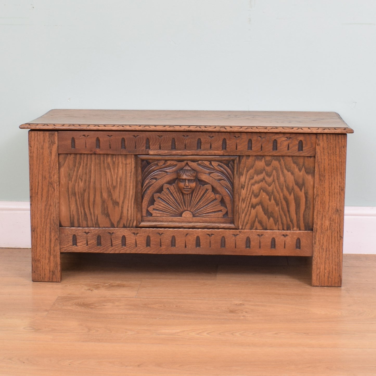 Carved Oak Blanket Box