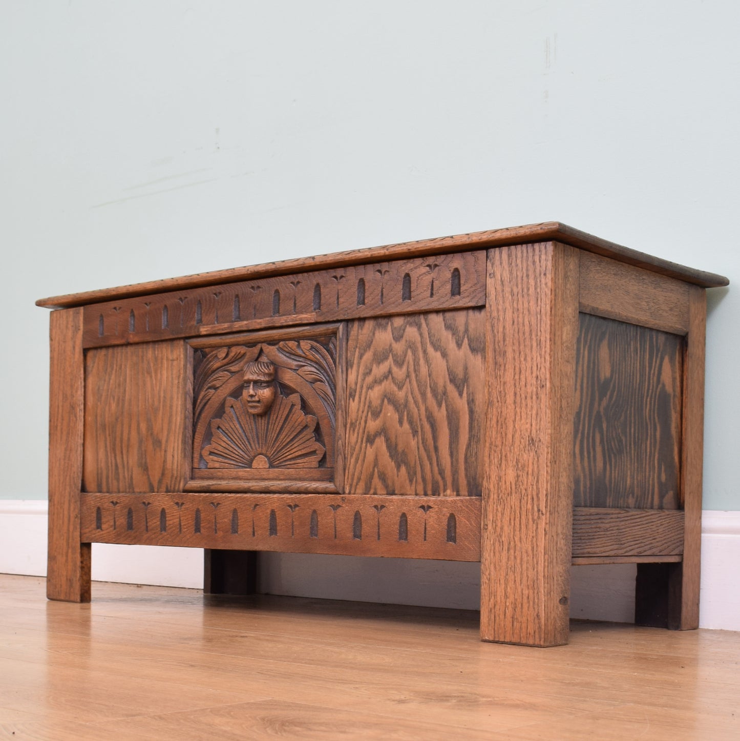 Carved Oak Blanket Box