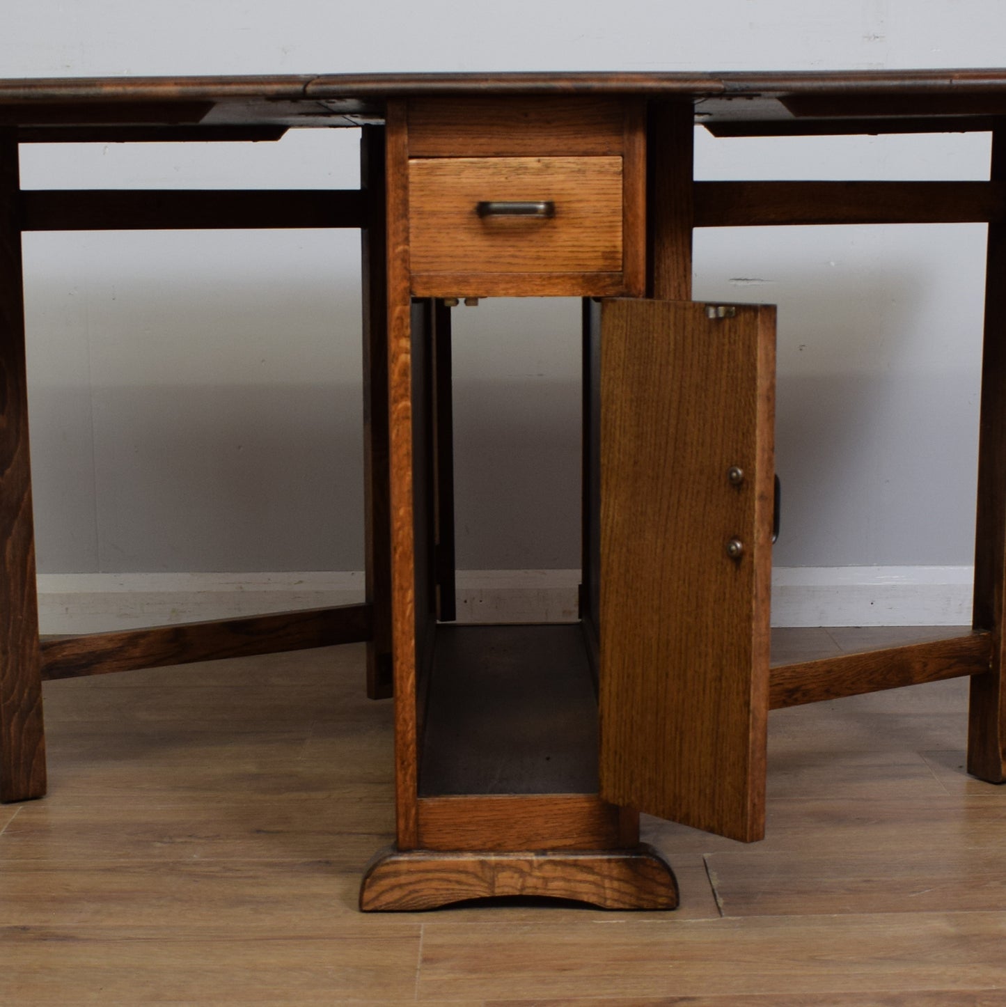Oak Drop-Leaf Table & Four Chairs