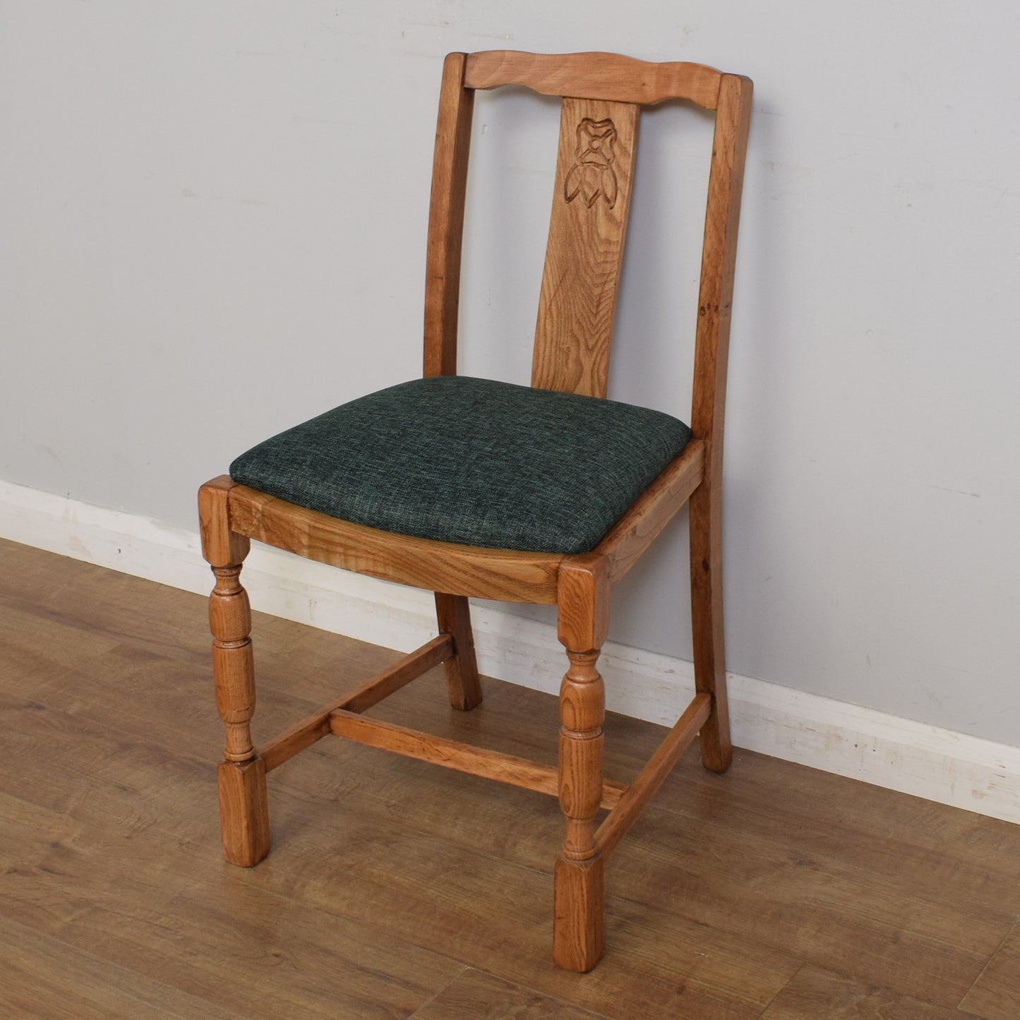 Oak Drop-Leaf Table & Four Chairs