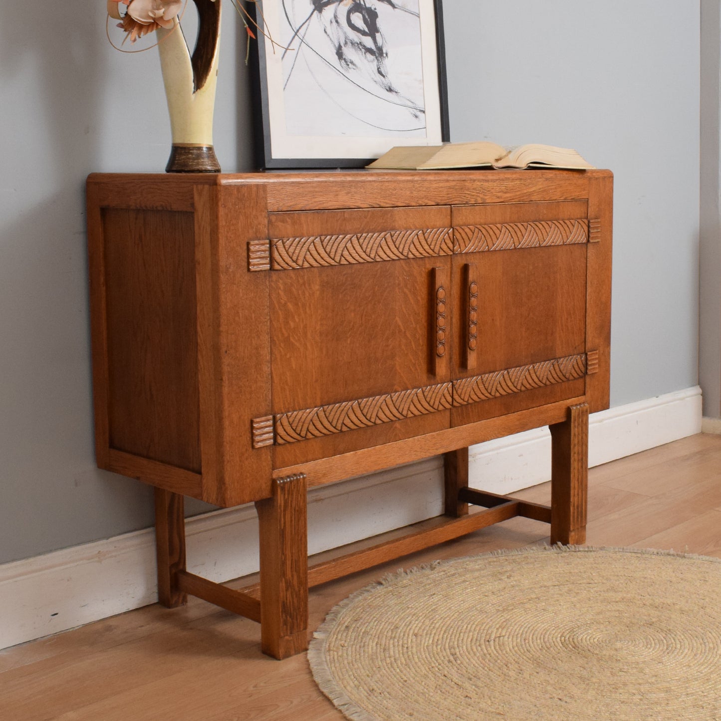 Oak Art-Deco Style Sideboard