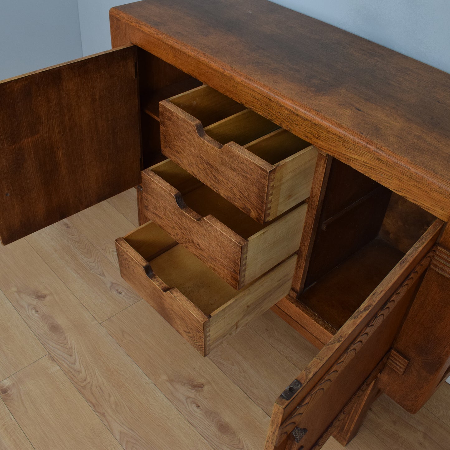 Oak Art-Deco Style Sideboard