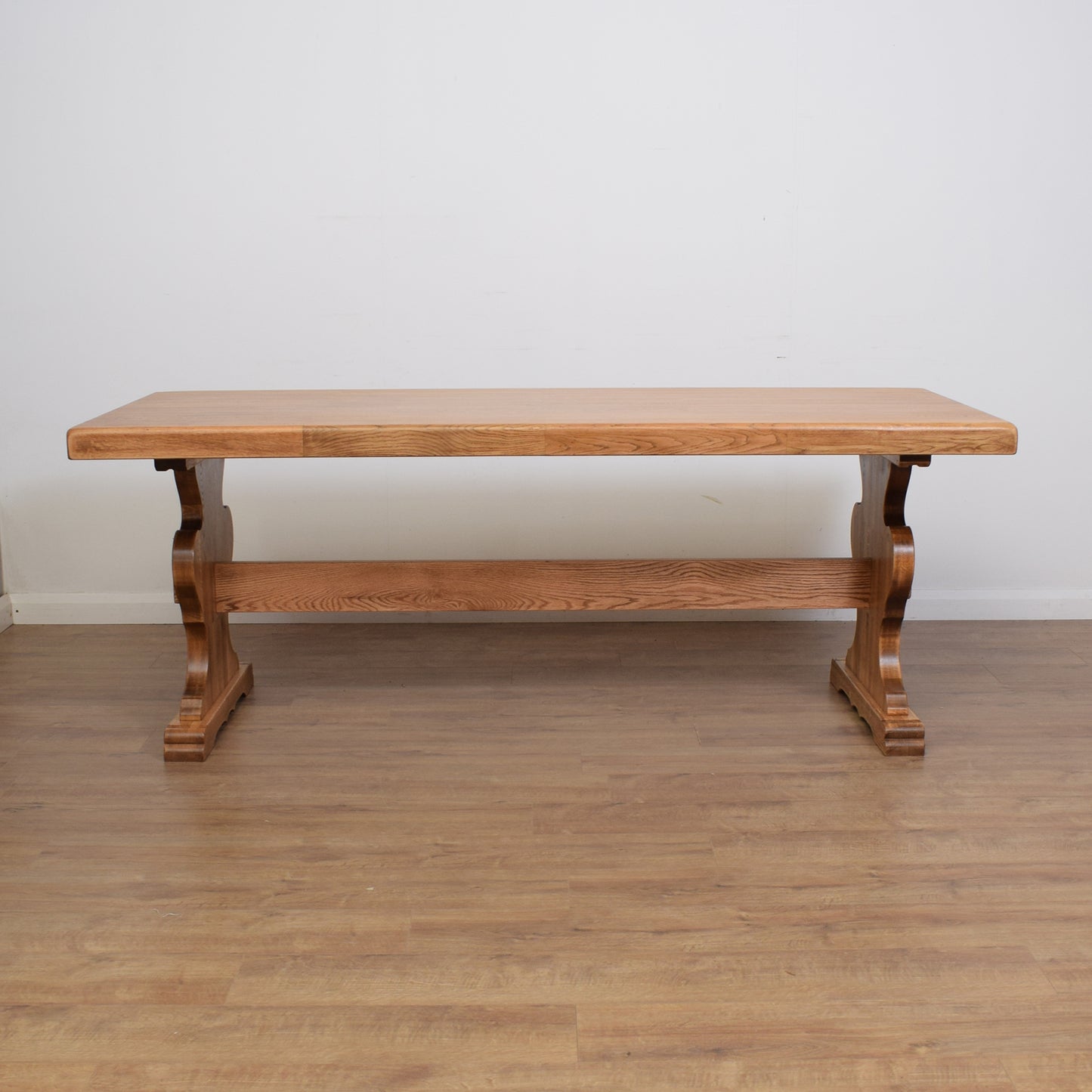 Solid Oak Dining Table And Six Chairs