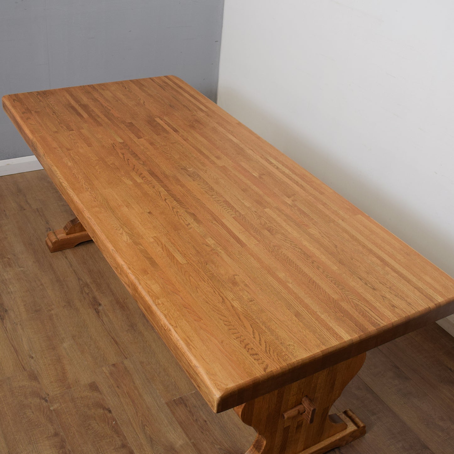 Solid Oak Dining Table And Six Chairs