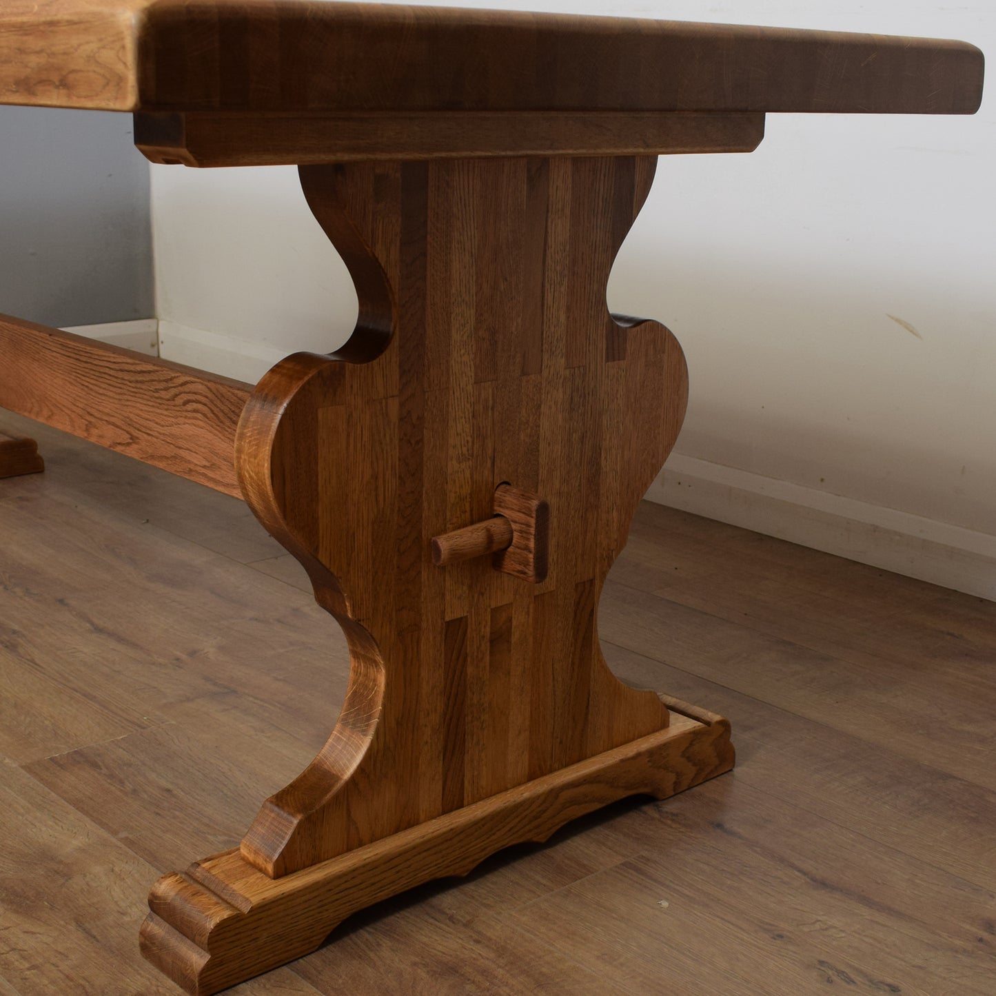 Solid Oak Dining Table And Six Chairs