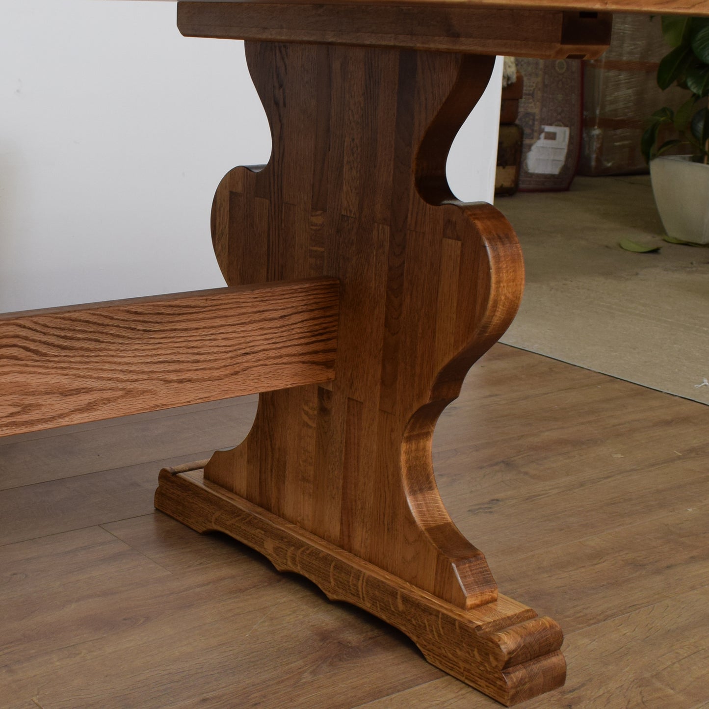 Solid Oak Dining Table And Six Chairs