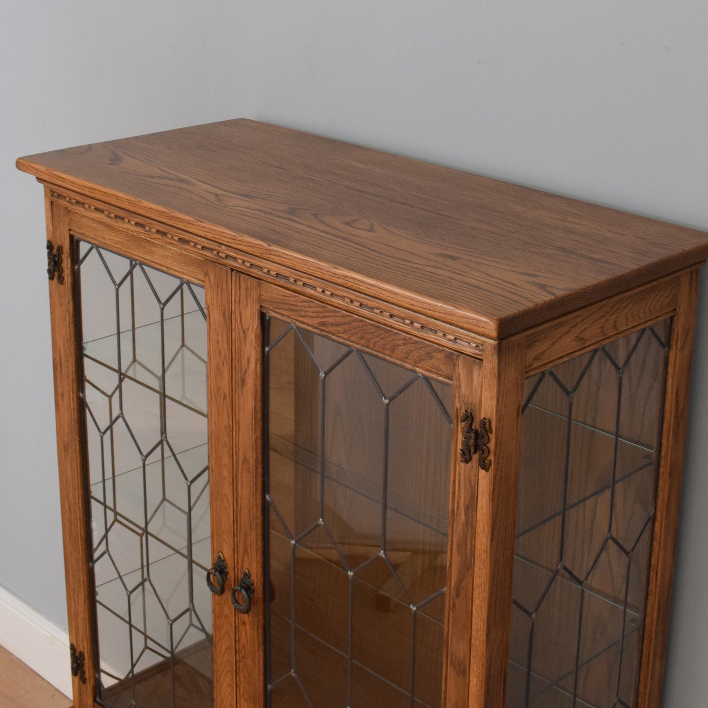 Restored Oak Glazed Bookcase