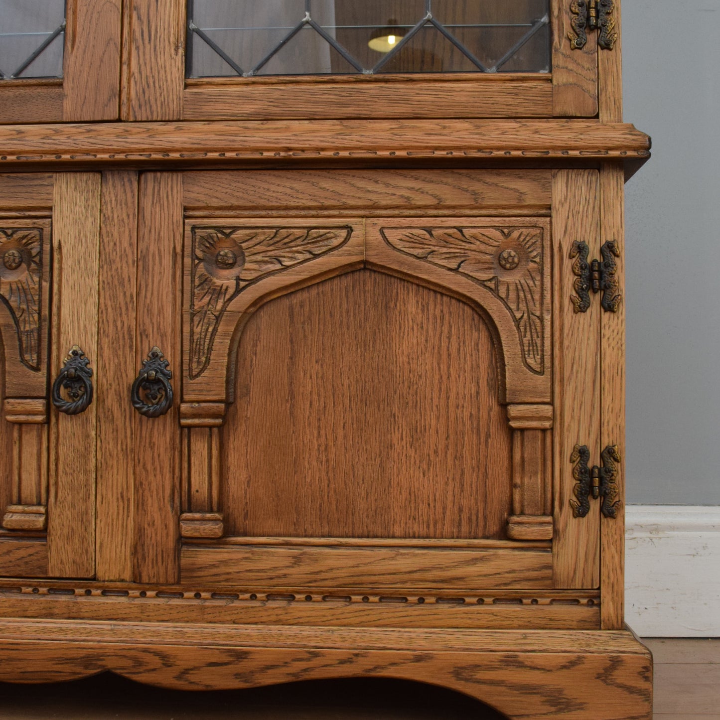 Restored Oak Glazed Bookcase