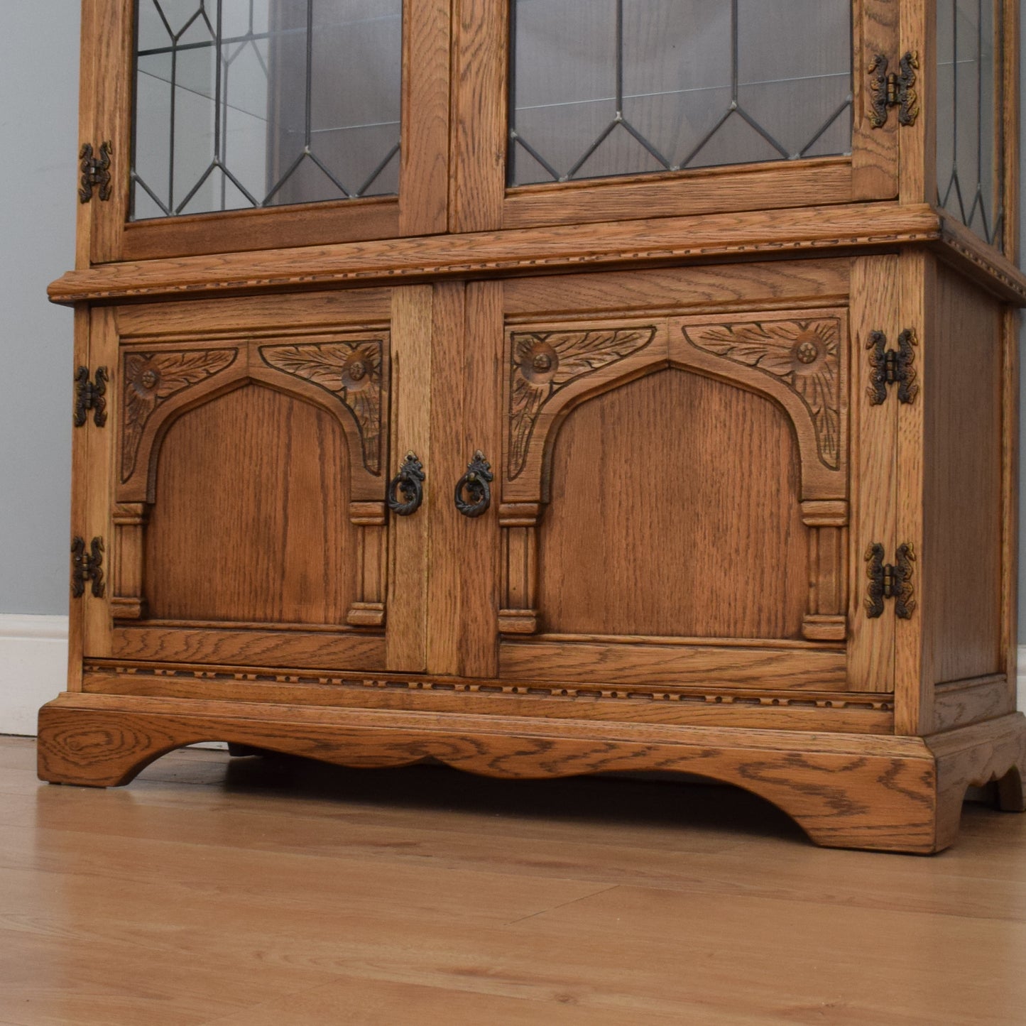 Restored Oak Glazed Bookcase