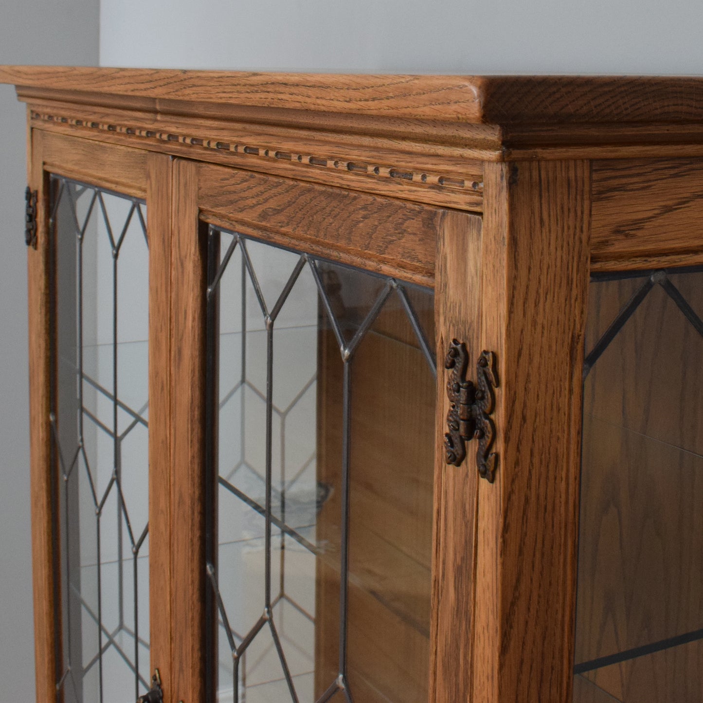 Restored Oak Glazed Bookcase