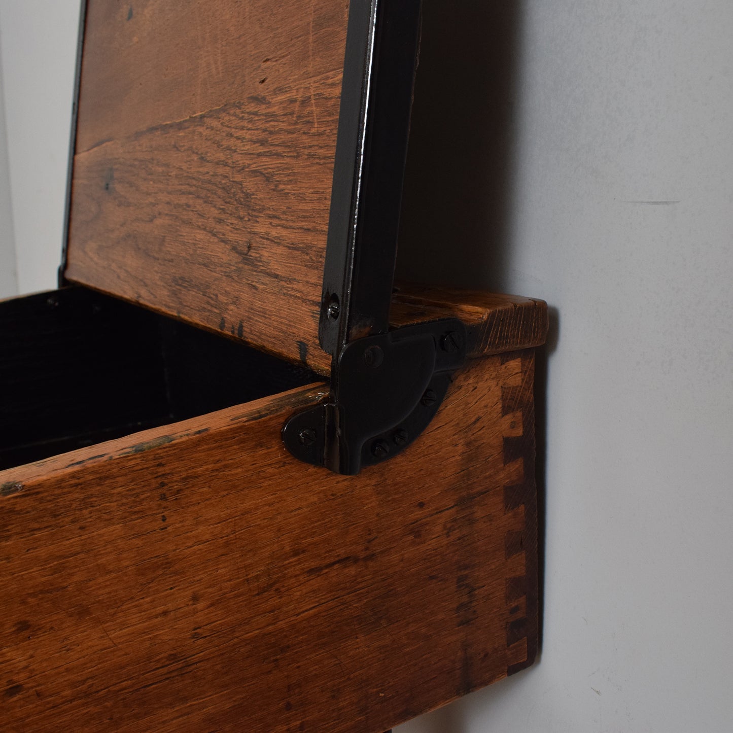 Vintage Oak/Metal School Desk