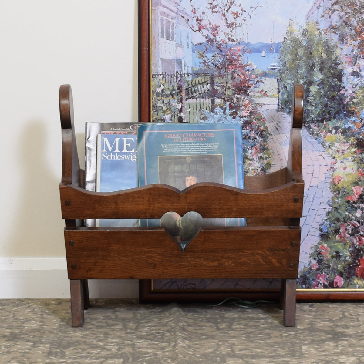 Restored Oak Magazine Rack