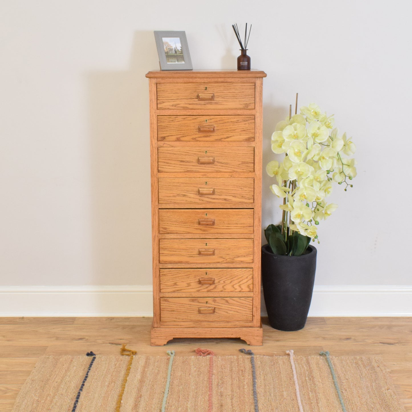 Restored Oak Wellington Chest