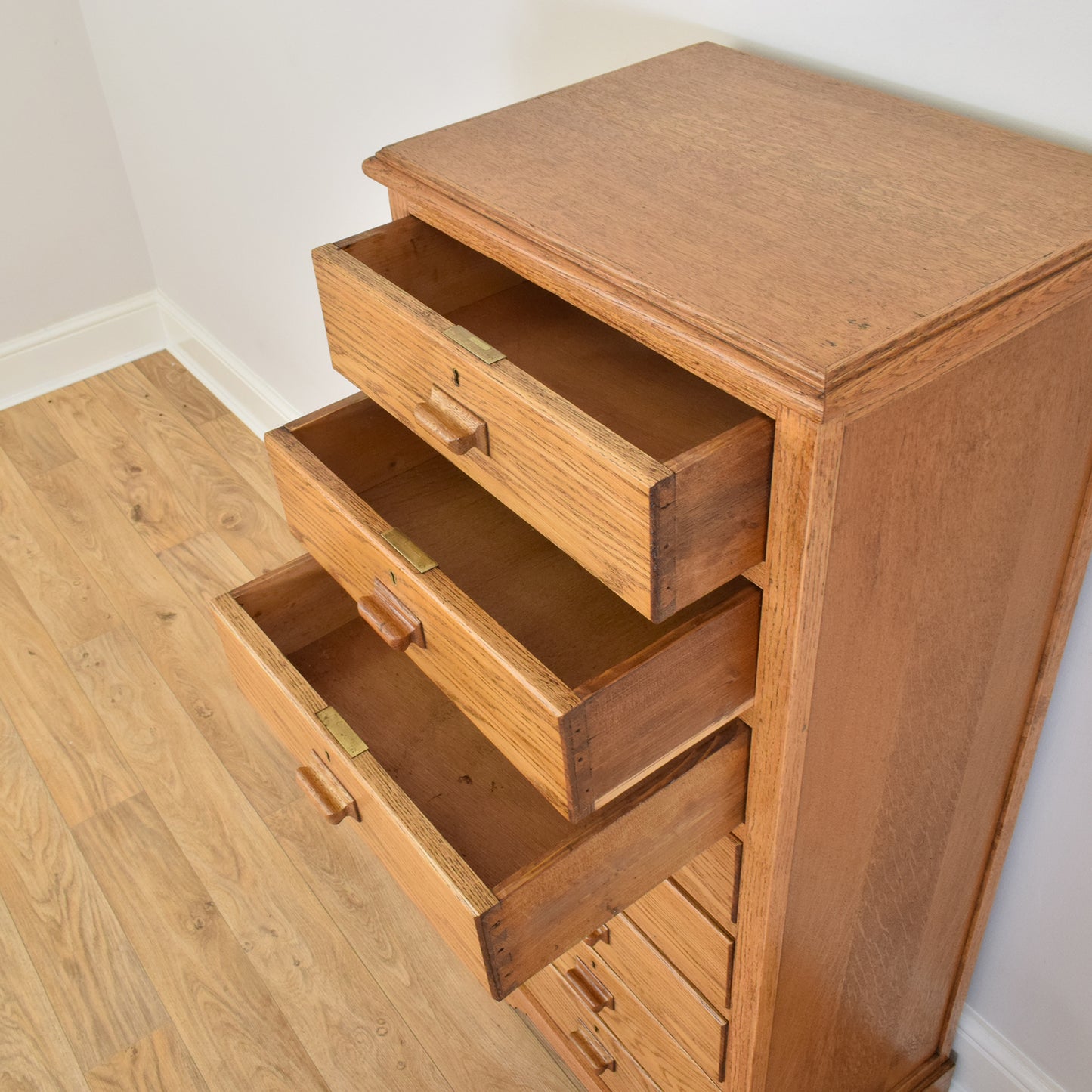 Restored Oak Wellington Chest