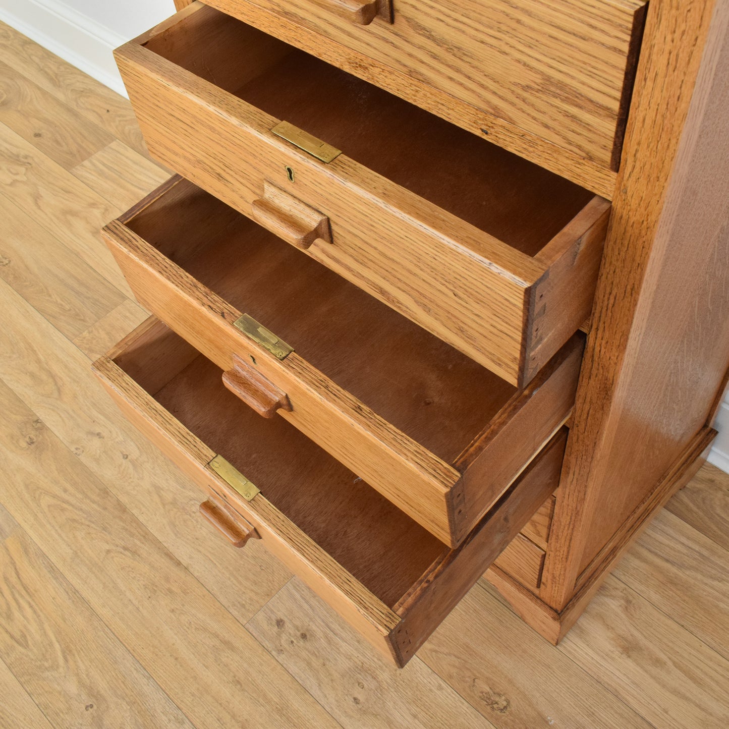 Restored Oak Wellington Chest