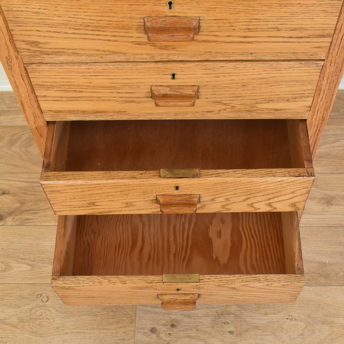 Restored Oak Wellington Chest
